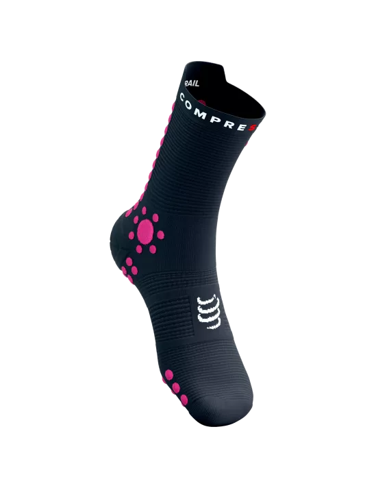 Compressport Unisex Pro Racing Socks V4.0 Trail Running Socks - Magnet/Magenta | High-Performance Athletic Socks for Marathon, Trail Running & Outdoor Sports