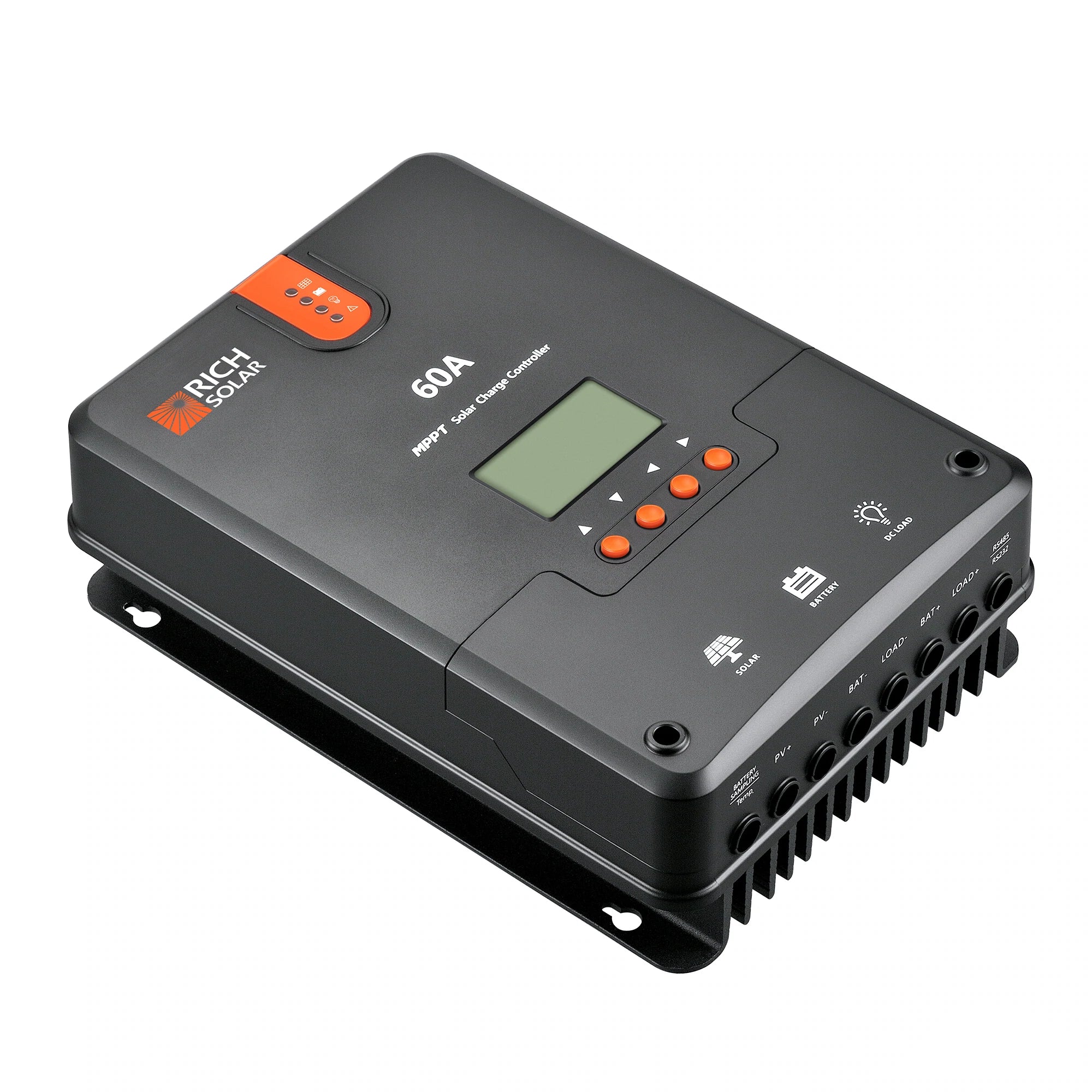 Rich Solar 60 Amp MPPT Solar Charge Controller - High Efficiency Solar Panel Regulator for RV, Boat, Off-Grid & Home Power Systems
