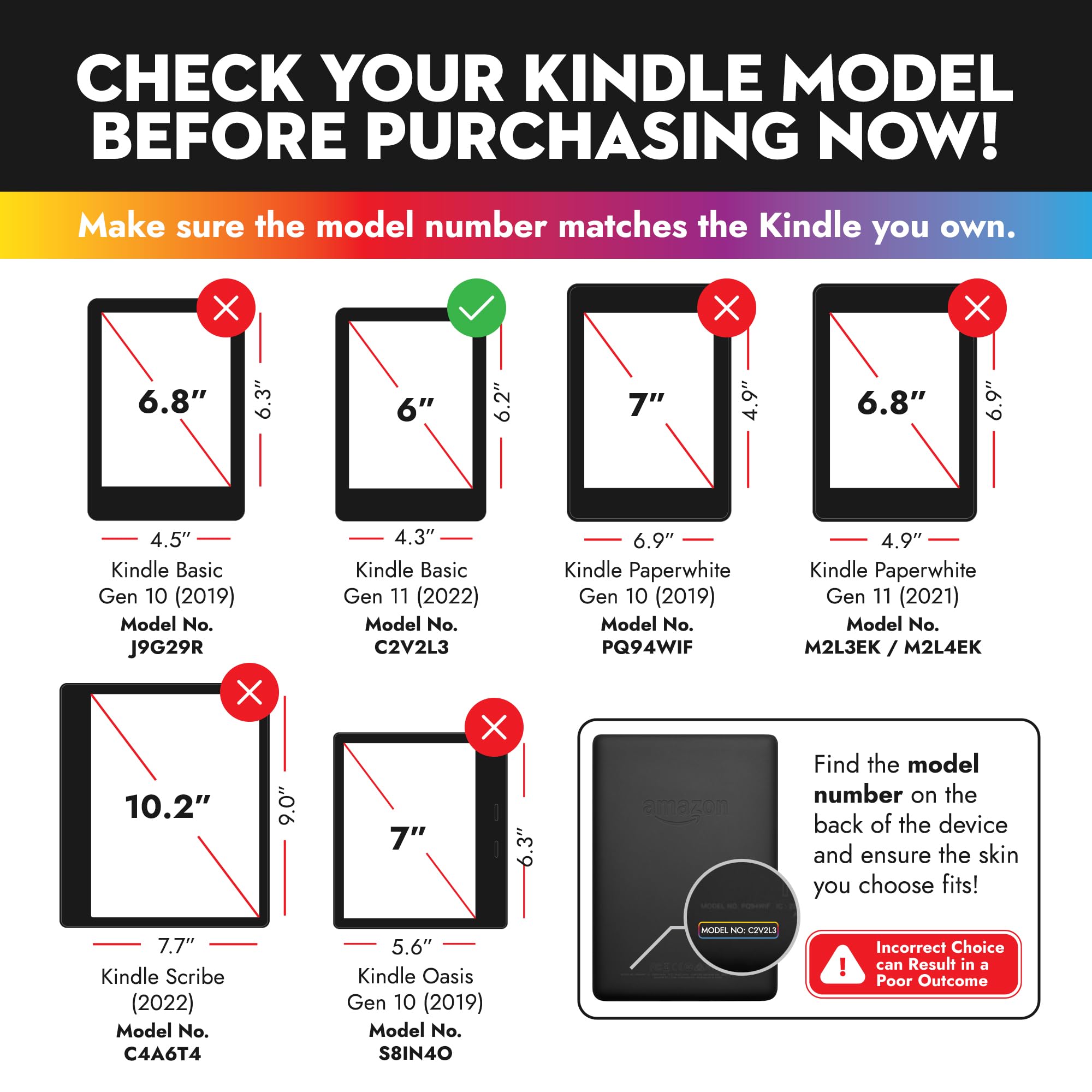 Premium 3M Vinyl Full Wrap Skin Decal for Kindle (11th Gen, 2022) - Green & Cream Colorwave Design - Protective Cover Sticker for Reading, Travel & Daily Use