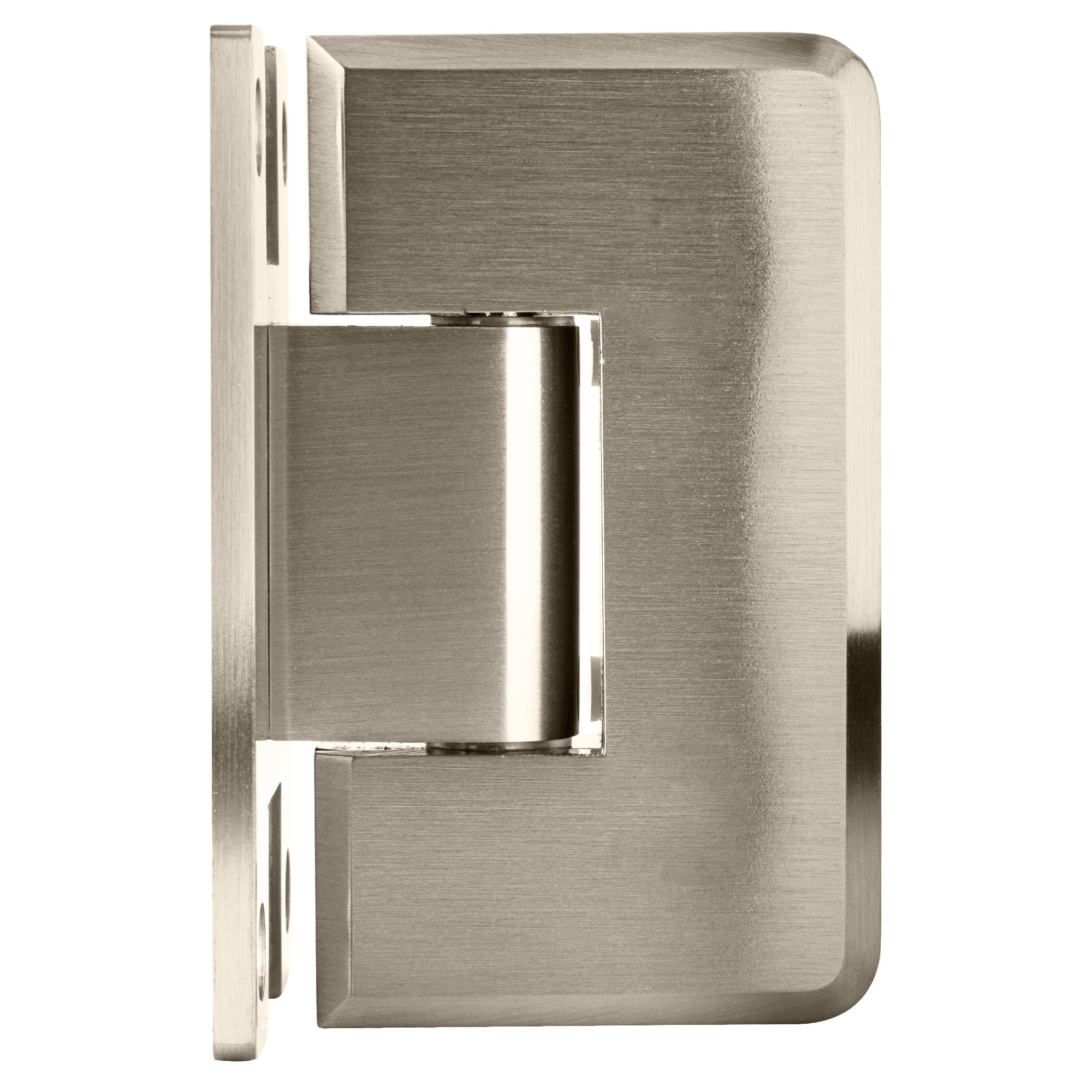 CRL Brushed Nickel Cologne Series Wall Mount Positive Close Hinge - Heavy Duty Cabinet & Door Hinge for Bathroom, Kitchen, and Closet Installation