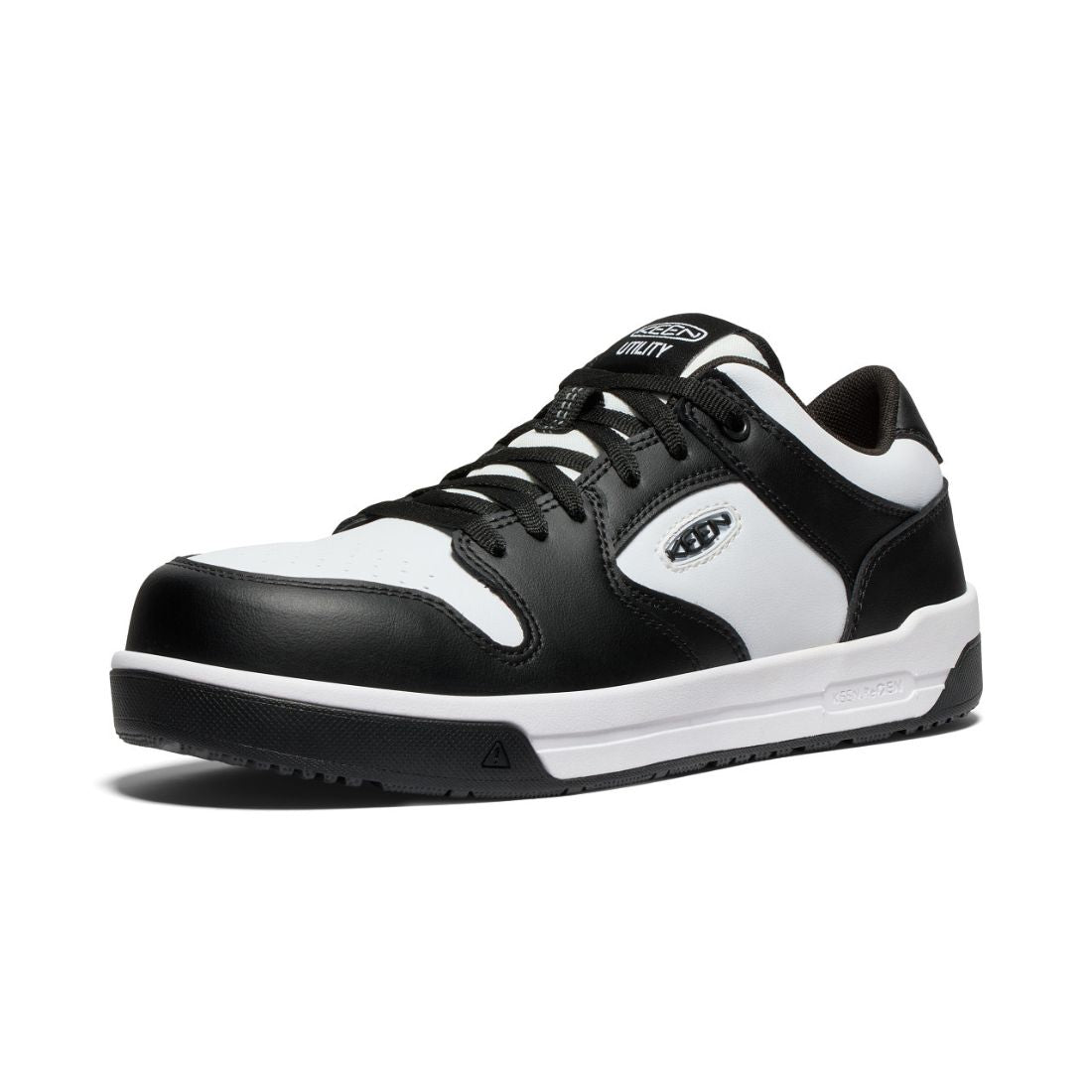 **Keen Overton Men's Composite Toe Athletic Work Shoes - Lightweight & Slip-Resistant - White/Black (1029857) - Ideal for Construction, Warehouse & Outdoor Work**
