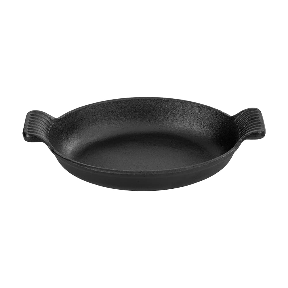 HAWOK Pre-Seasoned Cast Iron Oval Serving Dish - 12 Inch Rustic Cooking & Serving Platter for Roasts, Vegetables, Bread - Perfect for Thanksgiving, Christmas Dinner & Family Gatherings