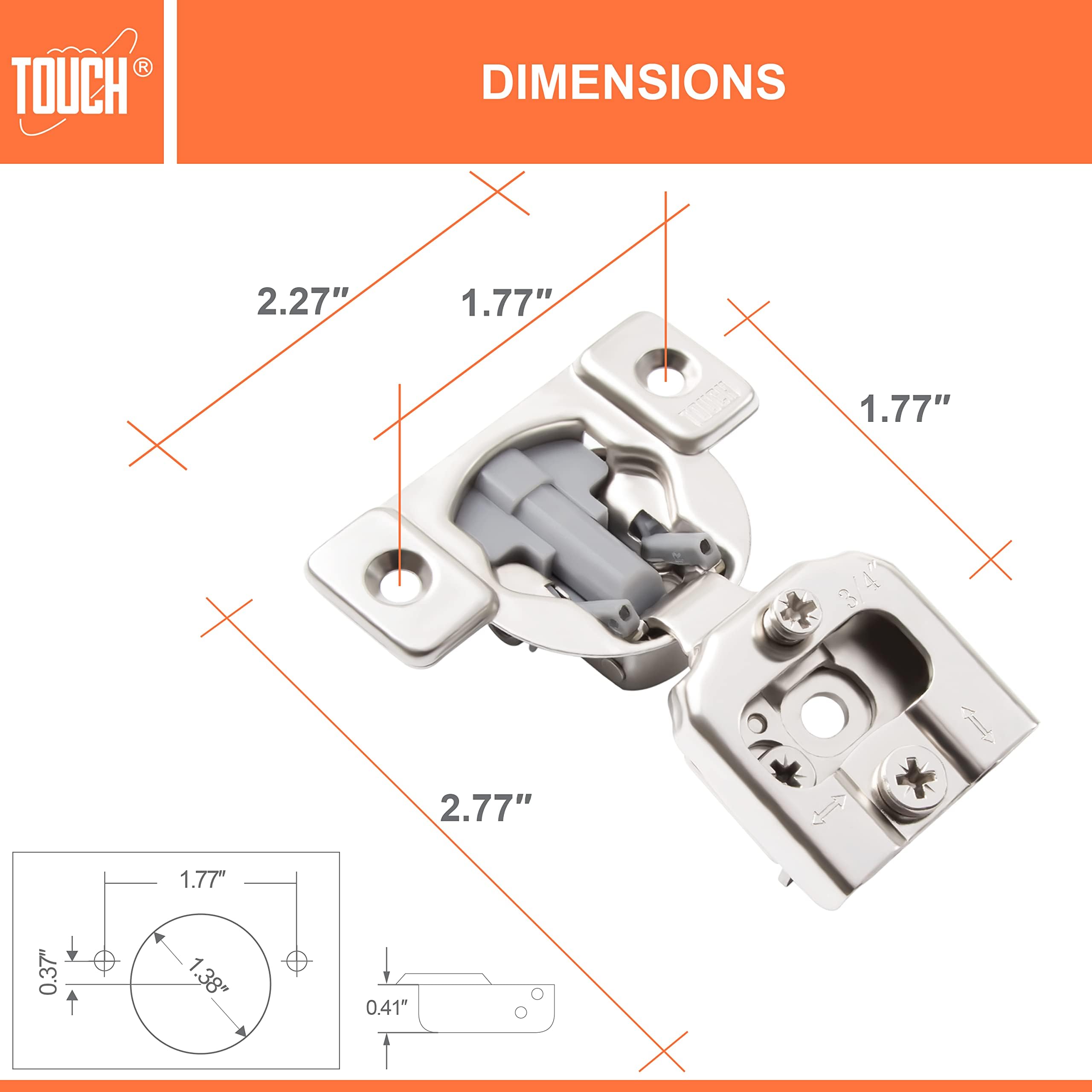 Soft Close Cabinet Hinges (1 Pair, 2 PCS) - 3/4