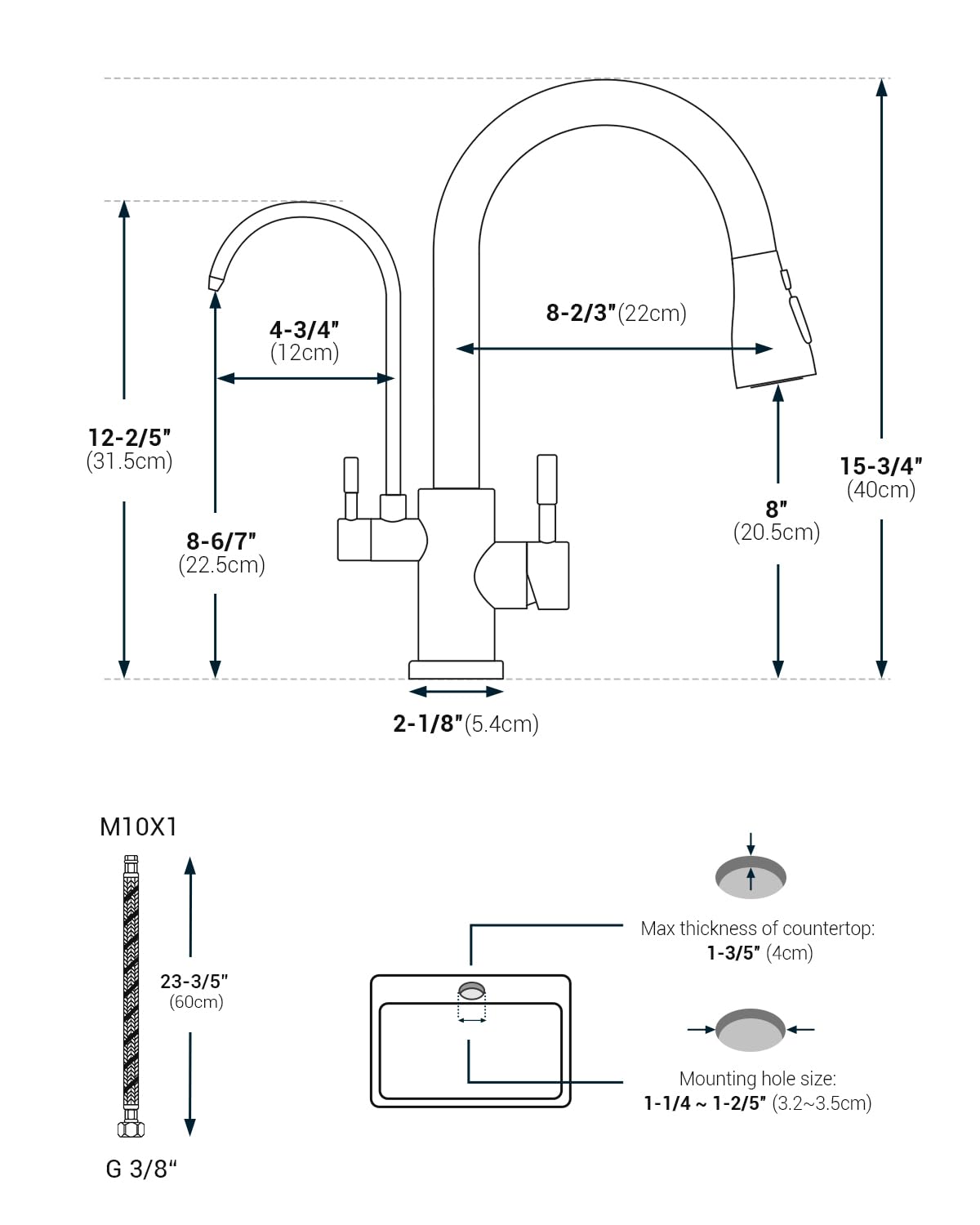 APPASO 3-in-1 Pull Out Kitchen Faucet with Sprayer & Water Filter - High Arch 2 Handle Brushed Nickel Sink Faucet for Modern Home Kitchen (Perfect for Cooking, Washing Dishes & Filling Large Pots)