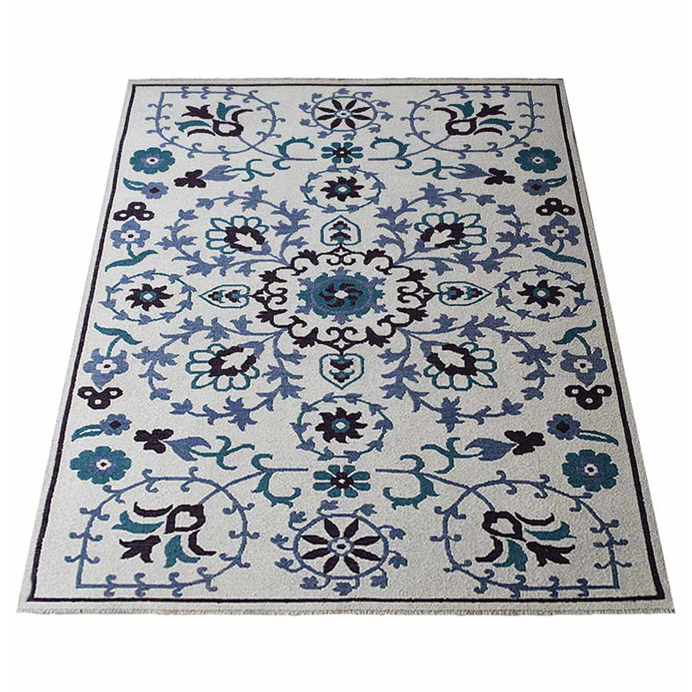 Handmade Heather Wool Area Rug - Soft & Durable Hand-Knotted Carpet for Living Room, Bedroom, or Nursery - Boho Chic Home Decor