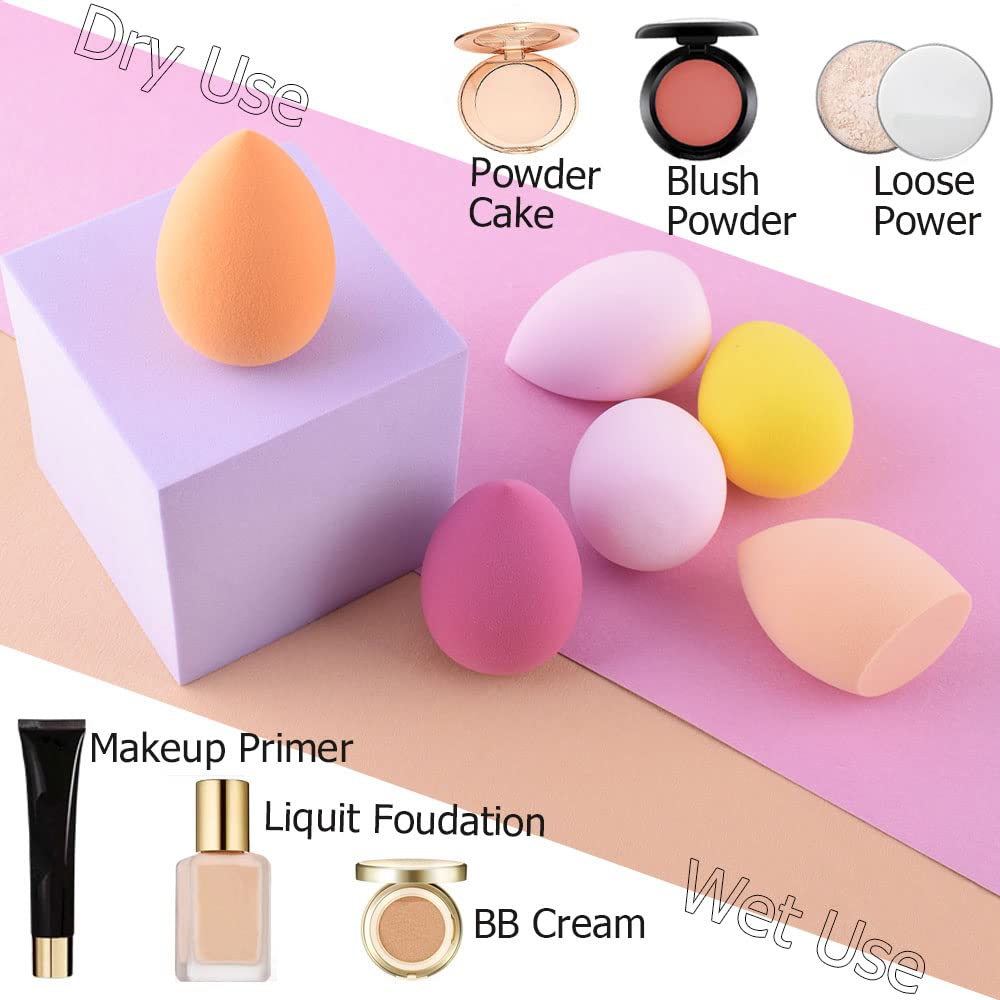 12PCS Soft Makeup Sponges - Wet & Dry Beauty Blender Set for Liquid Foundation, Cream & Powder | Professional Cosmetic Egg Sponge Kit | Perfect for Daily Makeup, Contouring & Airbrush Finish