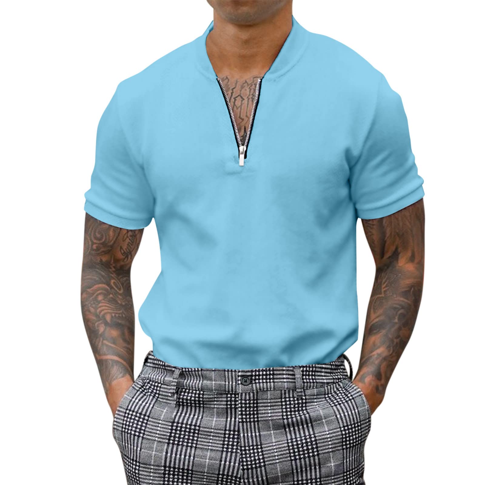 Men's 2-Piece Outfits - Casual Short Sleeve Shirt & Pants Set | Plus Size Tracksuit & Yoga Suit | Perfect for Gym, Lounge & Streetwear Fashion