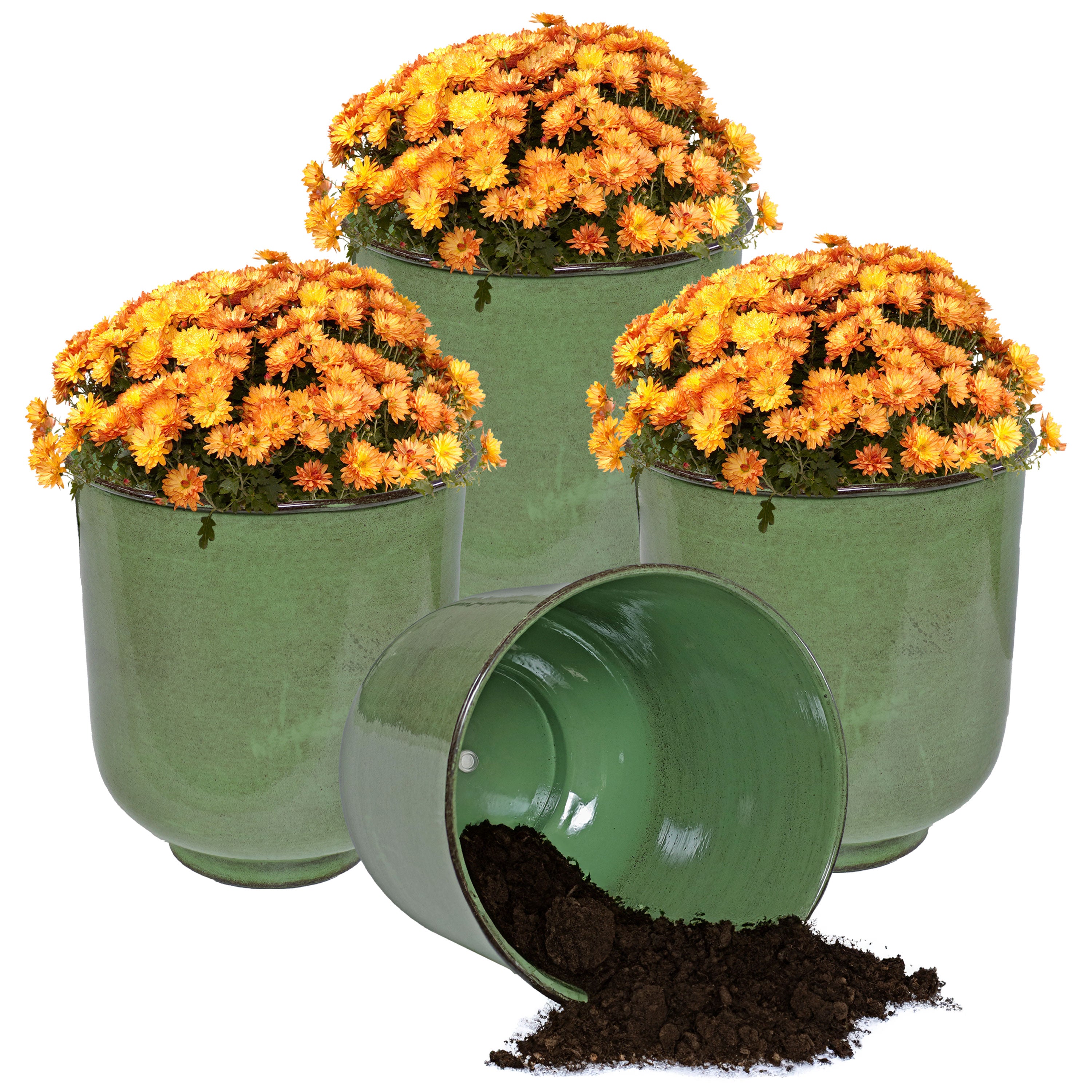 Sunnydaze Vivian Metal Outdoor Plant Pots - 11 Inch Rust-Resistant Garden Planters for Patio, Deck & Balcony Decor - Perfect for Flowers, Succulents & Herbs