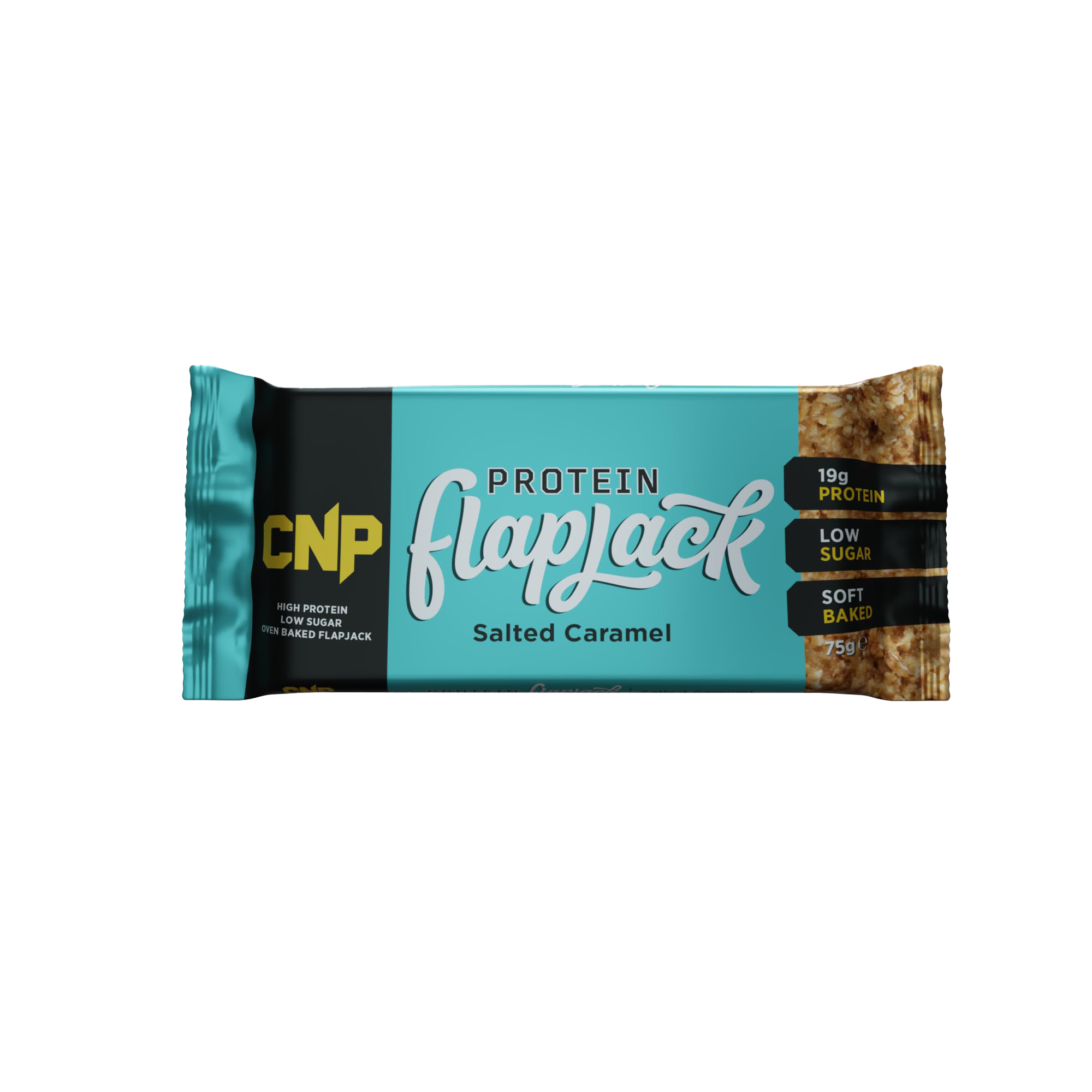 CNP Professional Protein Flapjack - 12 Pack (75g Each) - Salted Caramel Flavor - High Protein Snack Bars for Fitness, Energy & Weight Loss - Perfect for Gym, Hiking & On-the-Go Nutrition