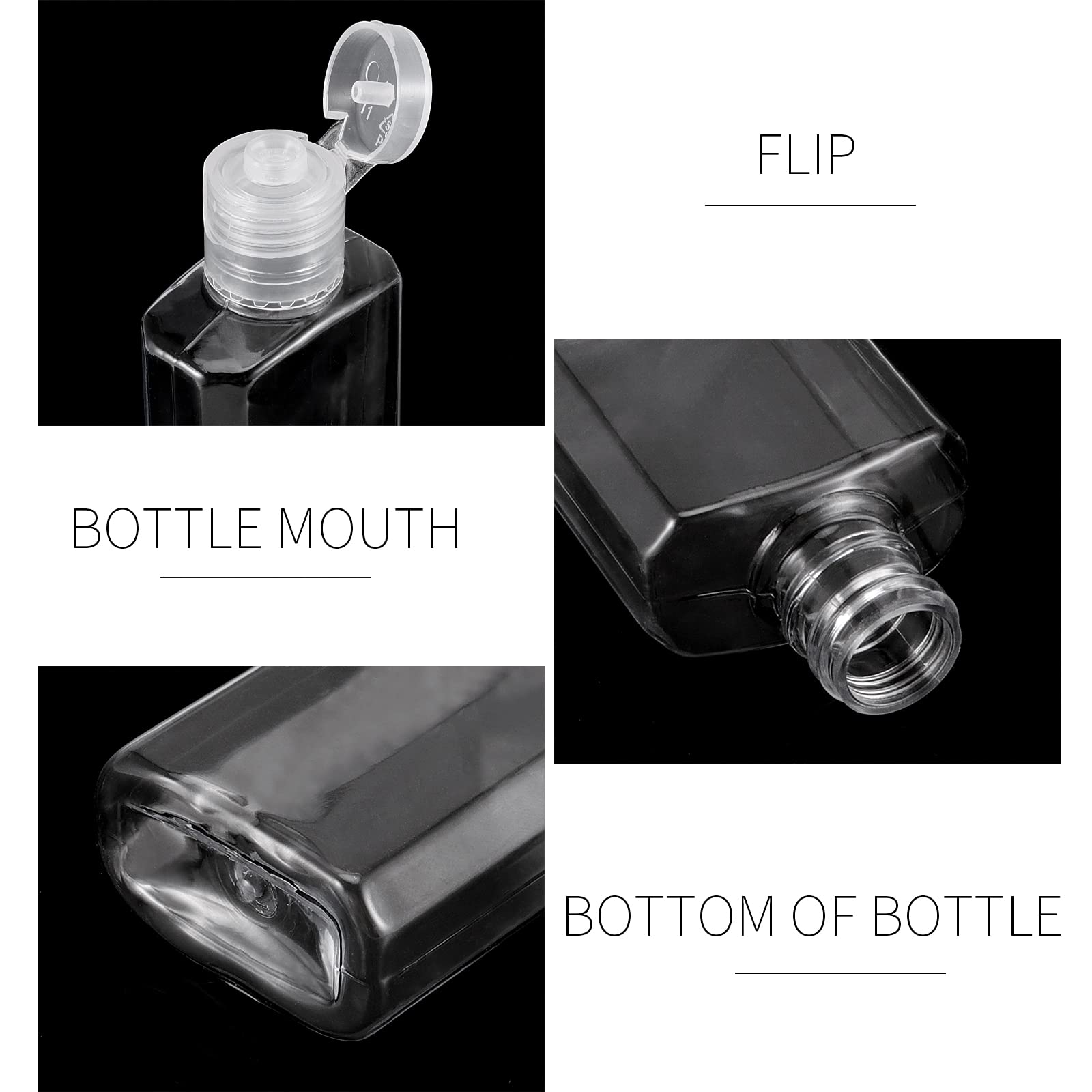 100 PCS 1 oz Clear Travel Bottles (30ml) - Leak Proof Refillable Plastic Bottles with Flip Top Cap | Perfect for Toiletries, Shampoo, Lotion & Cosmetics | Great for Travel, Camping, Business Trips & Gym Use