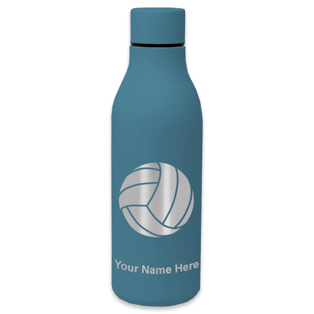 LaserGram Double Wall Insulated Stainless Steel Water Bottle with Volleyball Design - Personalized Engraving Gift for Athletes & Sports Enthusiasts - Perfect for Gym, Workouts, and Outdoor Activities