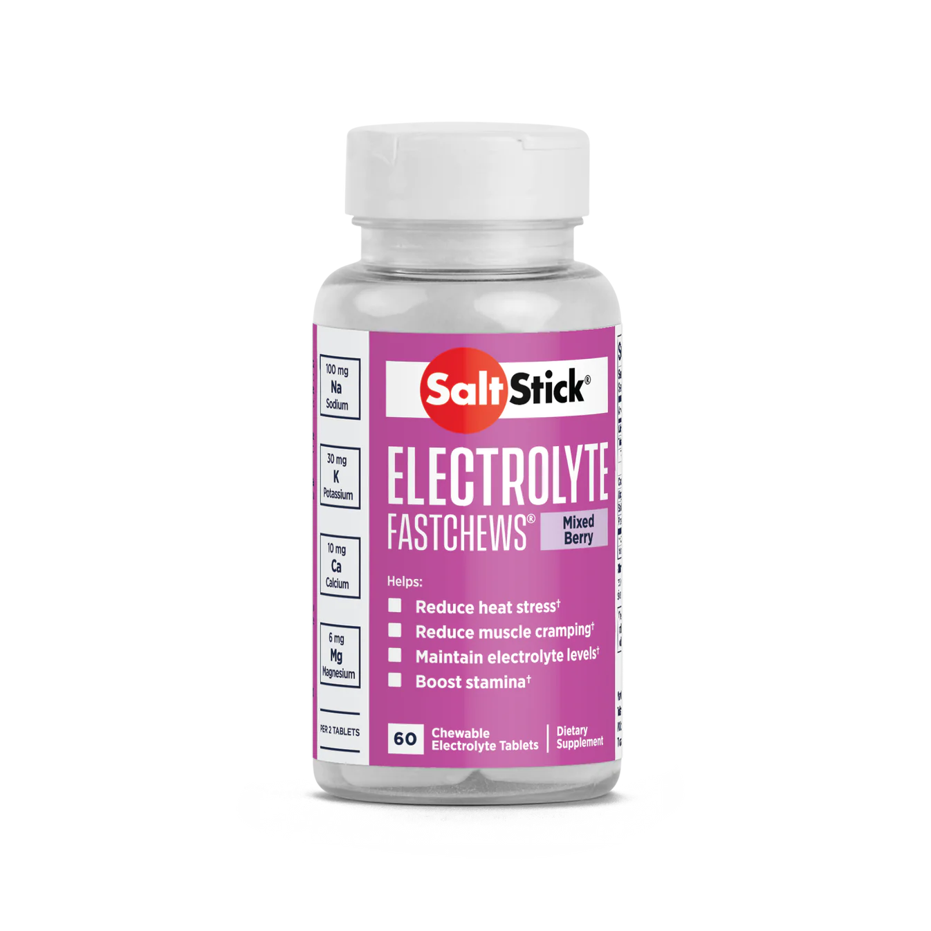 SaltStick FastChews Electrolyte Tablets - 60 Count Mixed Berry Flavor for Hydration & Recovery - Perfect for Runners, Athletes & Outdoor Activities
