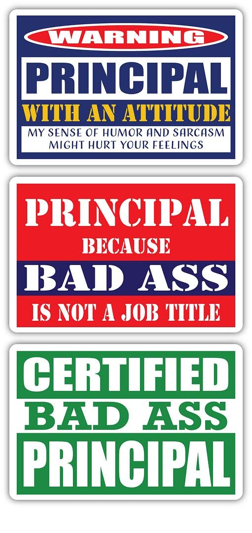 Certified Bad Ass Principal Stickers (3-Pack) | Funny Teacher & School Staff Gift | Durable 3M Vinyl Decals for Laptops, Hard Hats, Windows | Perfect for Classrooms, Office Decor & Gifts for Educators
