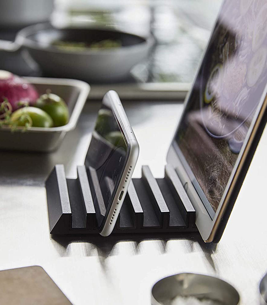 Premium Aluminum Phone & Tablet Stand - Adjustable & Durable Holder for Desk, Bed, Kitchen - Perfect for Watching Videos, Video Calls & Hands-Free Use