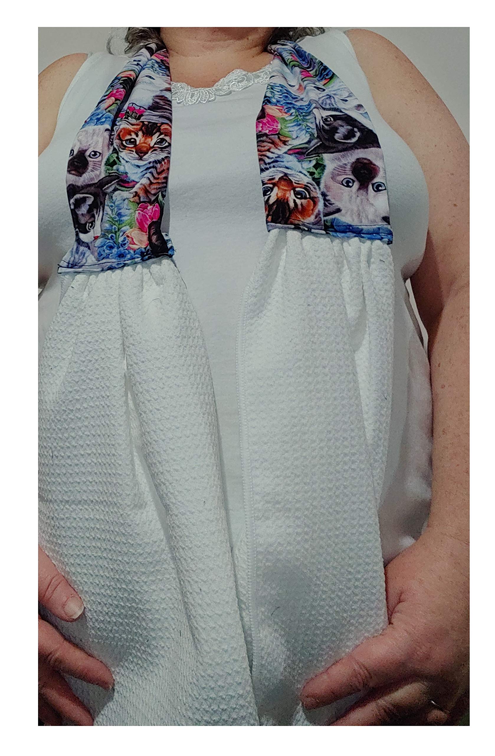 Kitchen Towel Set - Soft and Absorbent Cat-Themed White Towels for Cooking, Baking & Home Decor