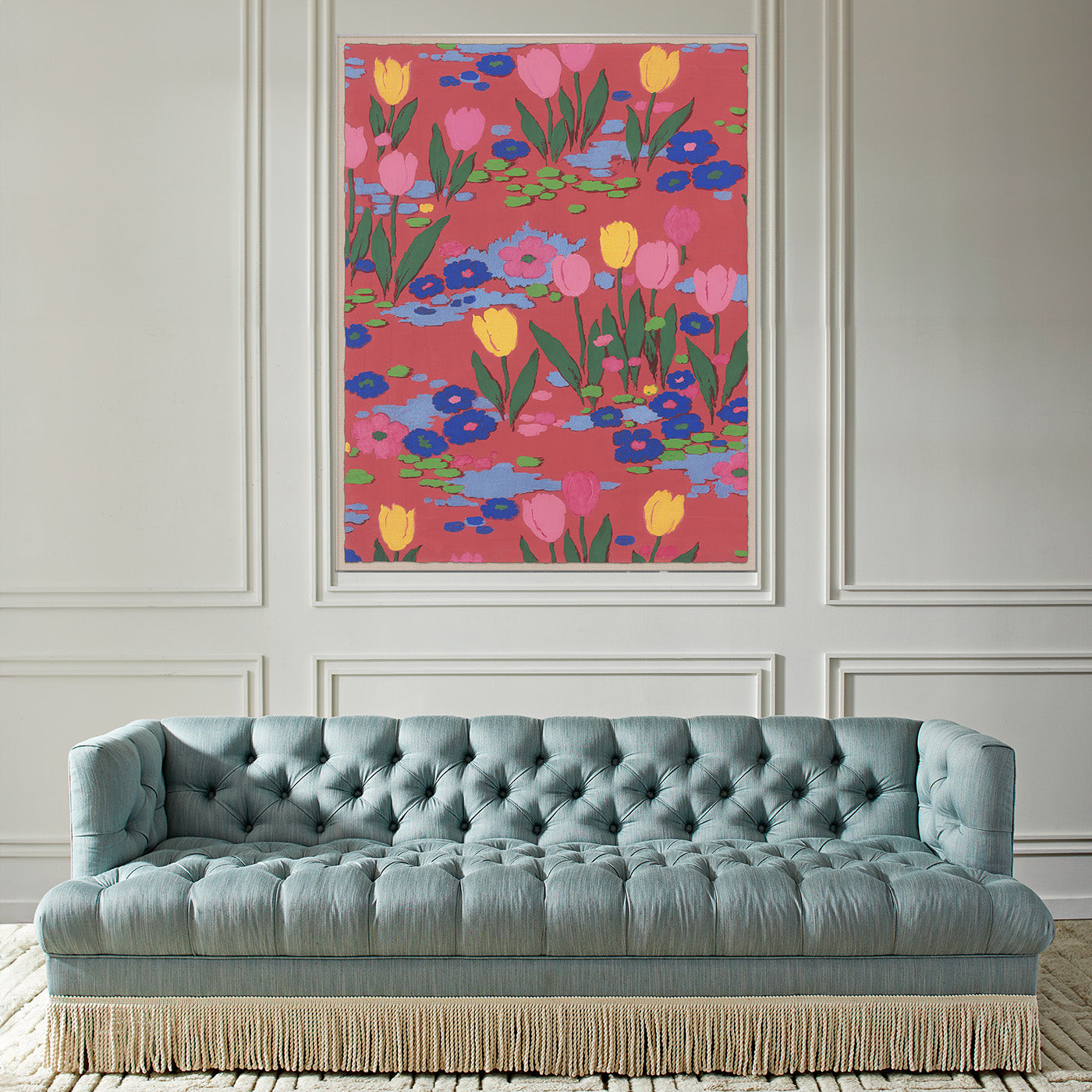 Paule Marrot Tulips 1 - Vintage Floral Print Fabric by the Yard - Perfect for Quilting, Upholstery & Home Decor Projects