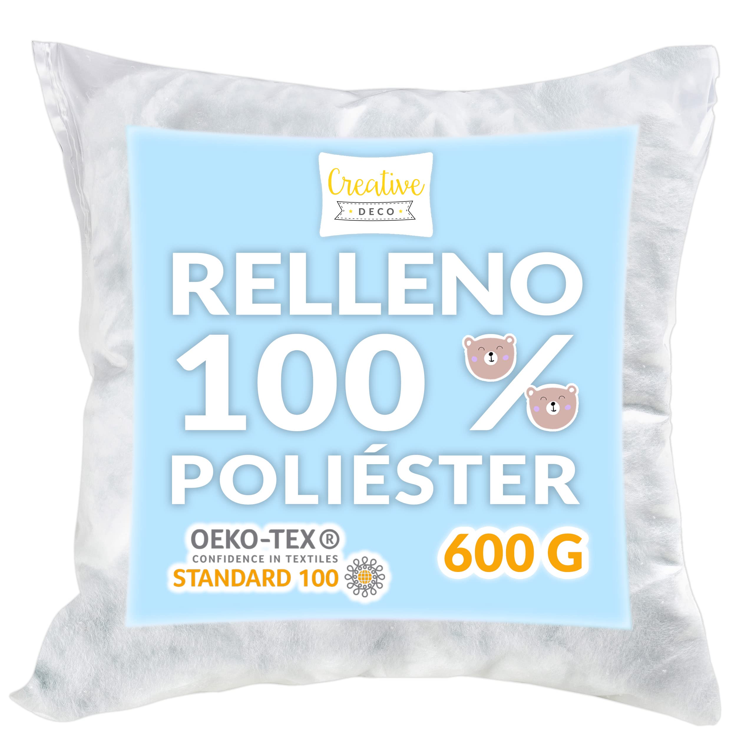 Soft Hypoallergenic Polyester Fiber Fill | 600g | Fluffy Stuffing for Pillows, Cushions, Stuffed Toys, Dolls, DIY Crafts, Upholstery & Pet Beds | Machine Washable | Perfect for Home Decor, DIY Projects & Pet Comfort
