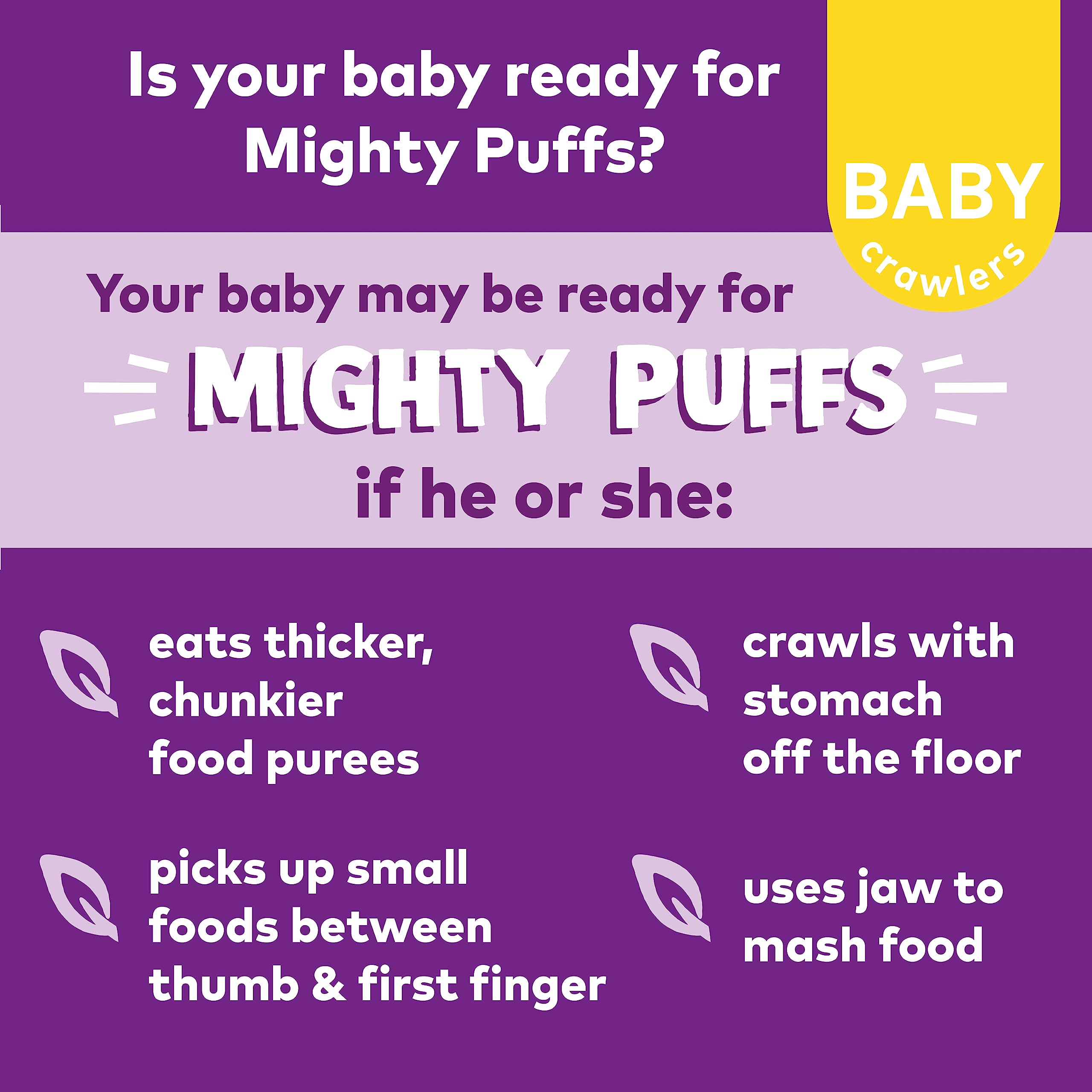 Organic Baby Food Snacks - Plum Organics Mighty Puffs Carrot & Broccoli - 1.85oz Canister with Ancient Grains & Chickpeas - Healthy Toddler Snack for On-the-Go, Daycare & Travel