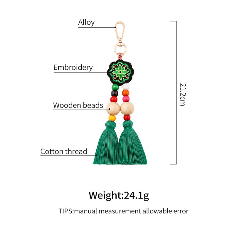QTMY Boho Style Pom Pom Shell Beads Tassel Purse Charms - Handbag Pendant Keyring for Women's Bag Accessories | Perfect for Boho Fashion, DIY Jewelry Making & Gift Giving