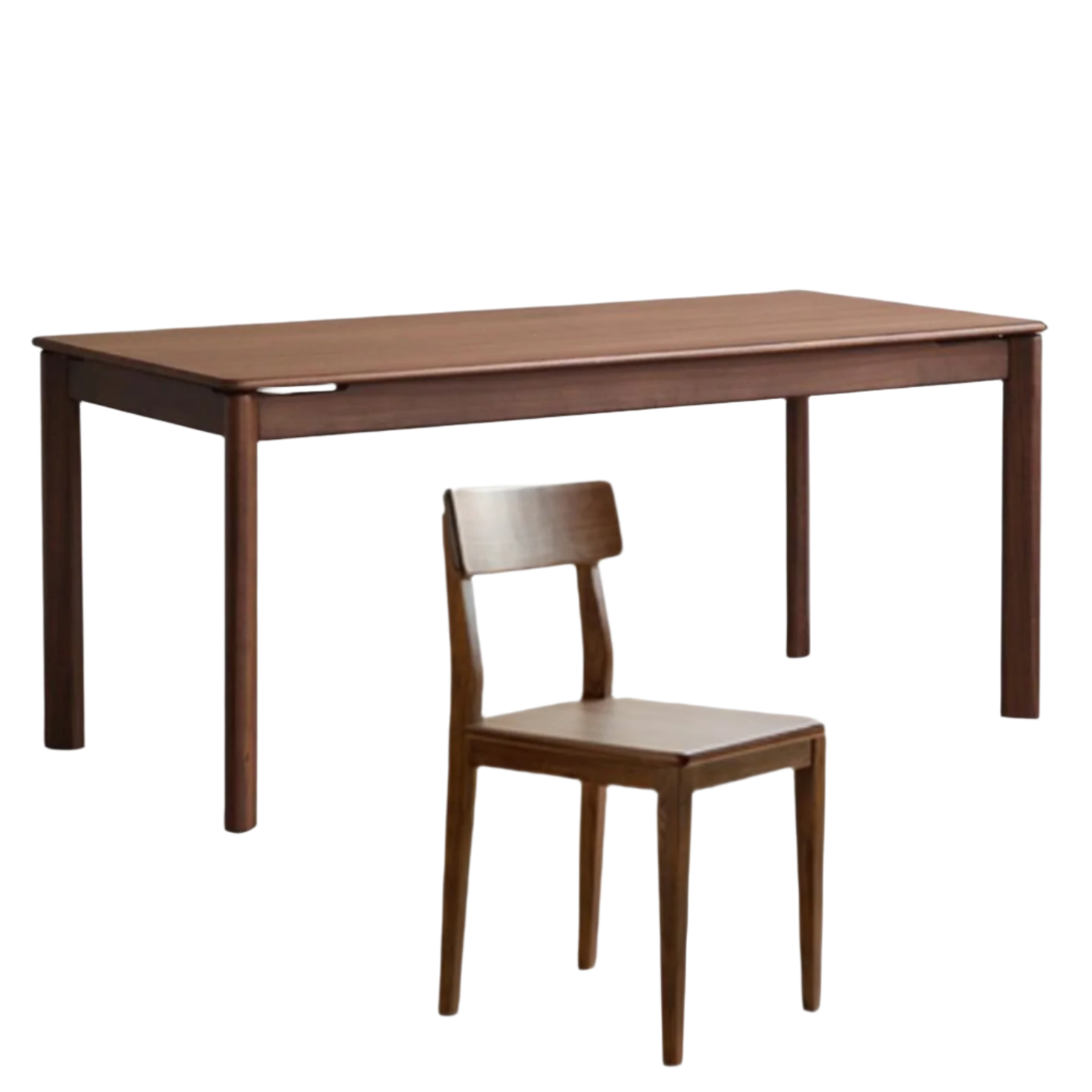 47.2×29.5×29.6 inch / 120×75×75.2 cm / Rich Dark Walnut Color / dining table + 4 chairs