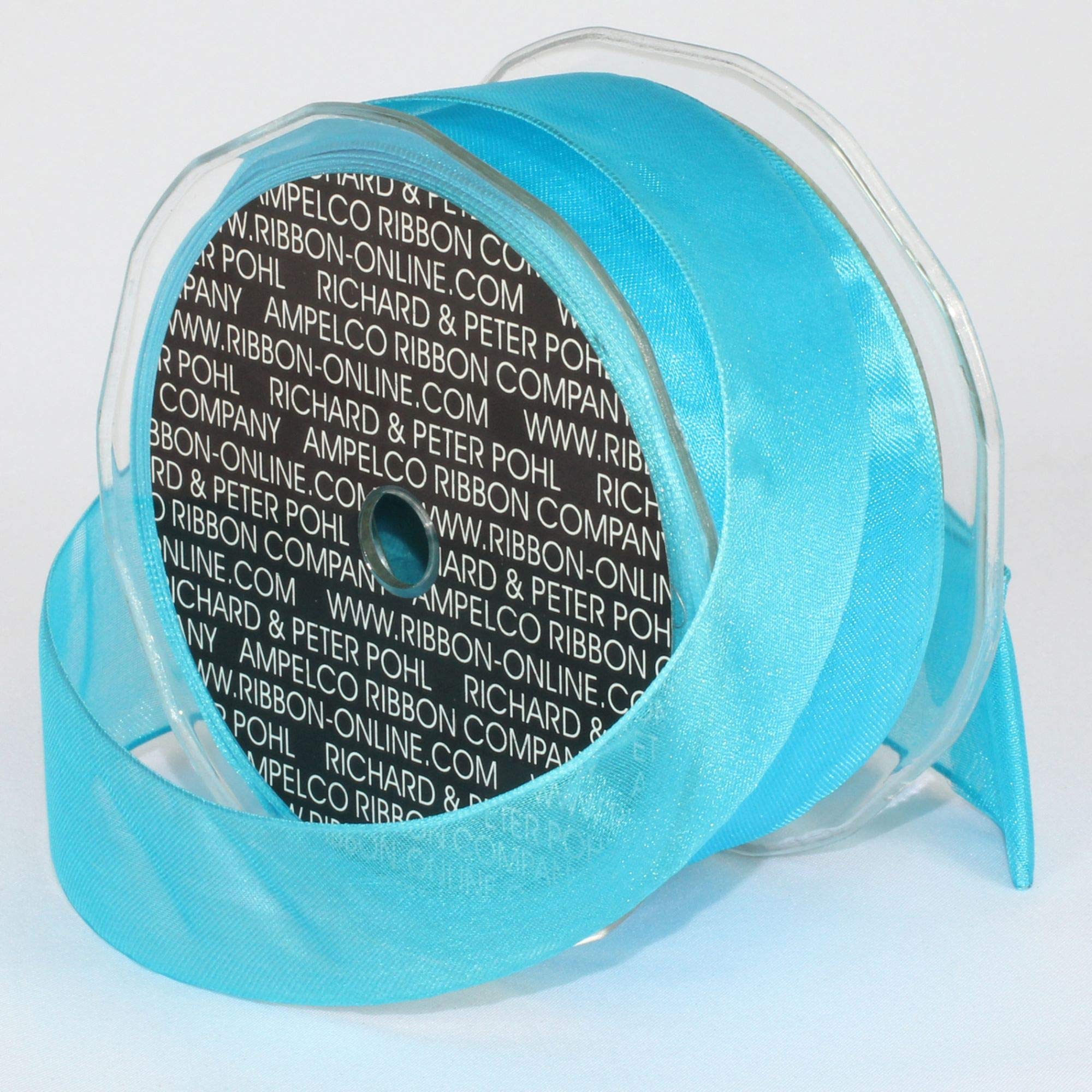 Crystal Organdy Sapphire Blue Wired Craft Ribbon - 1.5 Inch x 27 Yards for Gift Wrapping, Wedding Decorations, DIY Crafts & Scrapbooking