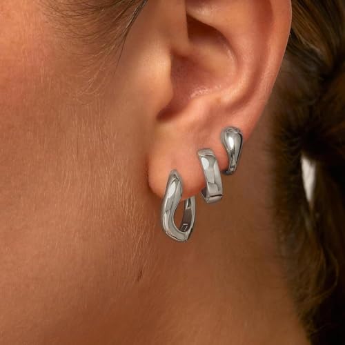 Wavy 3 Pairs & Silver