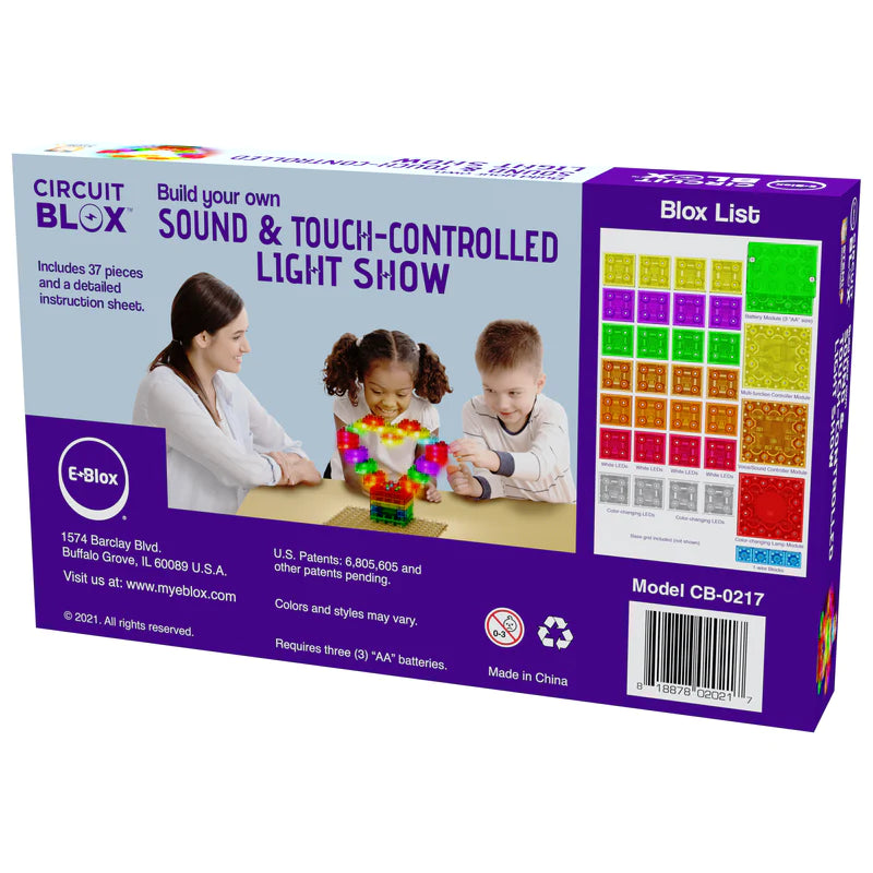 Circuit Blox™ BYO Sound & Touch Activated Light Show Kit - DIY Electronic Building Blocks for Kids & Teens - Perfect for STEM Learning, Science Projects & Interactive Play at Home or School