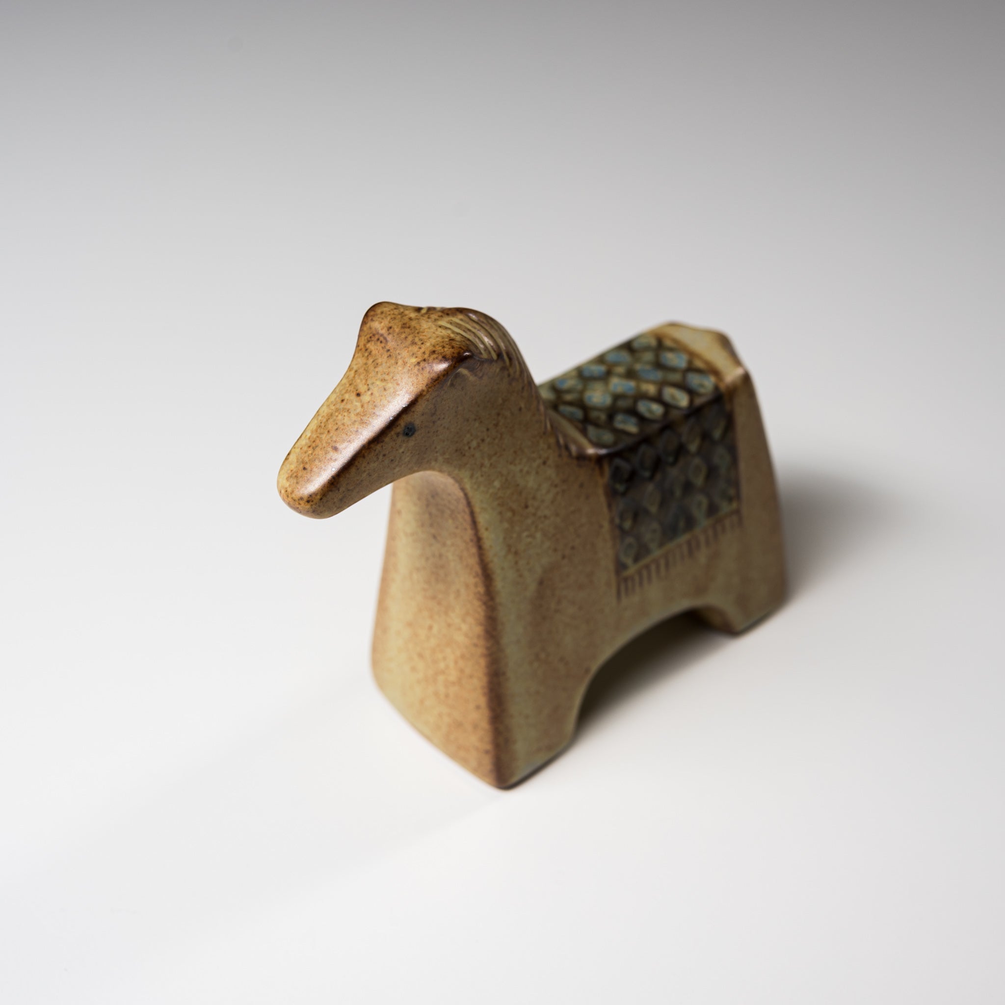Seto Ware KASHIWA Handmade Animal Ornament - Ceramic Horse Figurine | Japanese Traditional Pottery for Home Decor, Gift & Collectible