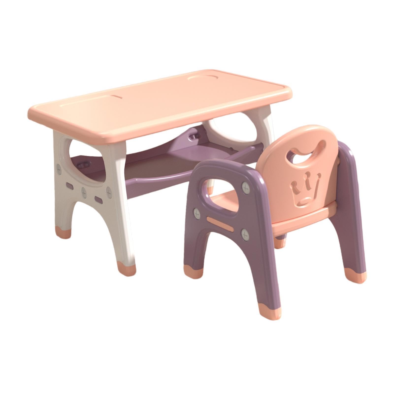 Best Kids Drawing Table and Chair Set - Portable Children's Desk with Storage for Kindergarten, Study Room, Reading & Home - Pink & Purple - Perfect for Arts, Crafts, Homework & Playtime