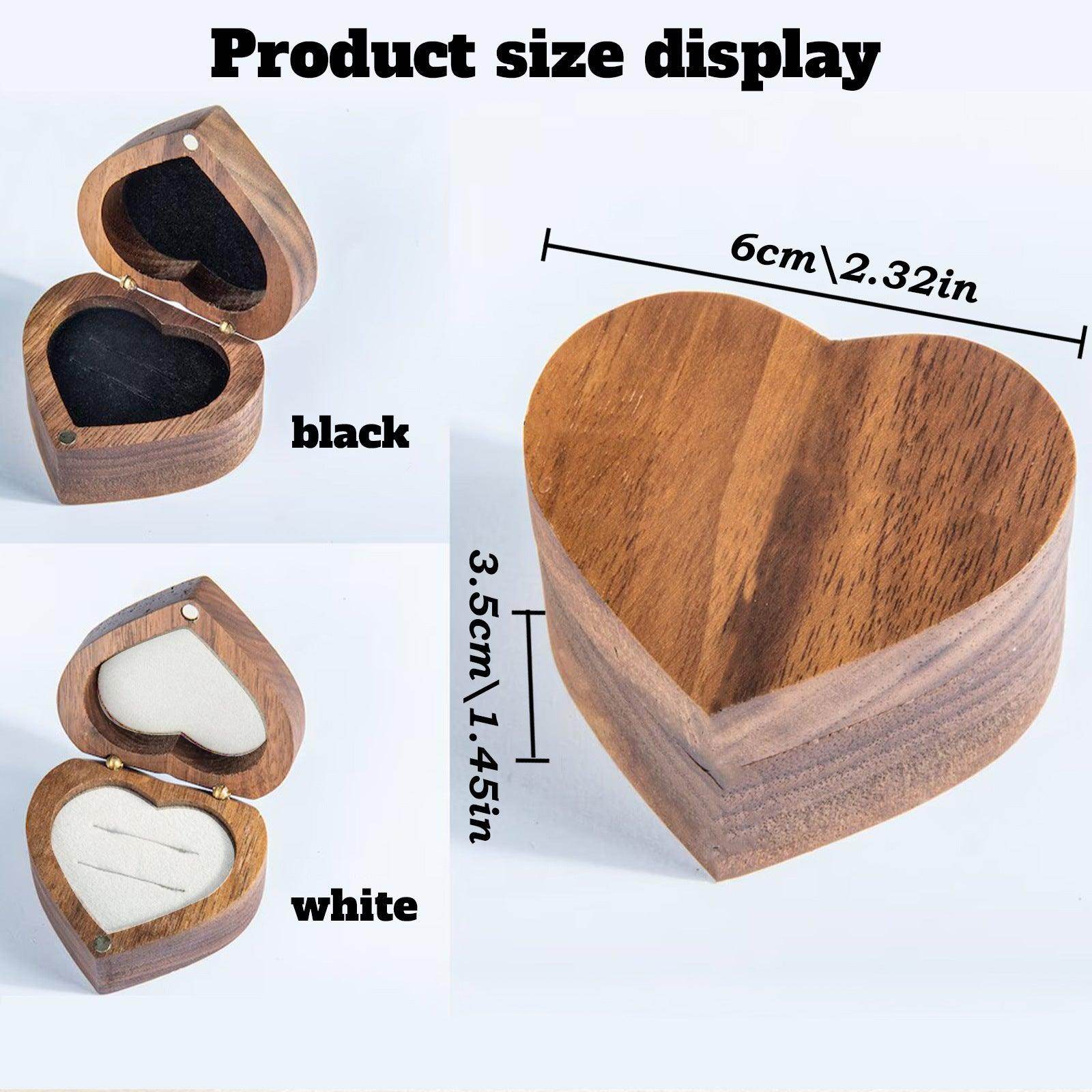Personalized Engraved Heart-Shaped Ring Box - Custom Jewelry Gift for Engagement, Wedding, Anniversary - Perfect for Proposals & Special Occasions