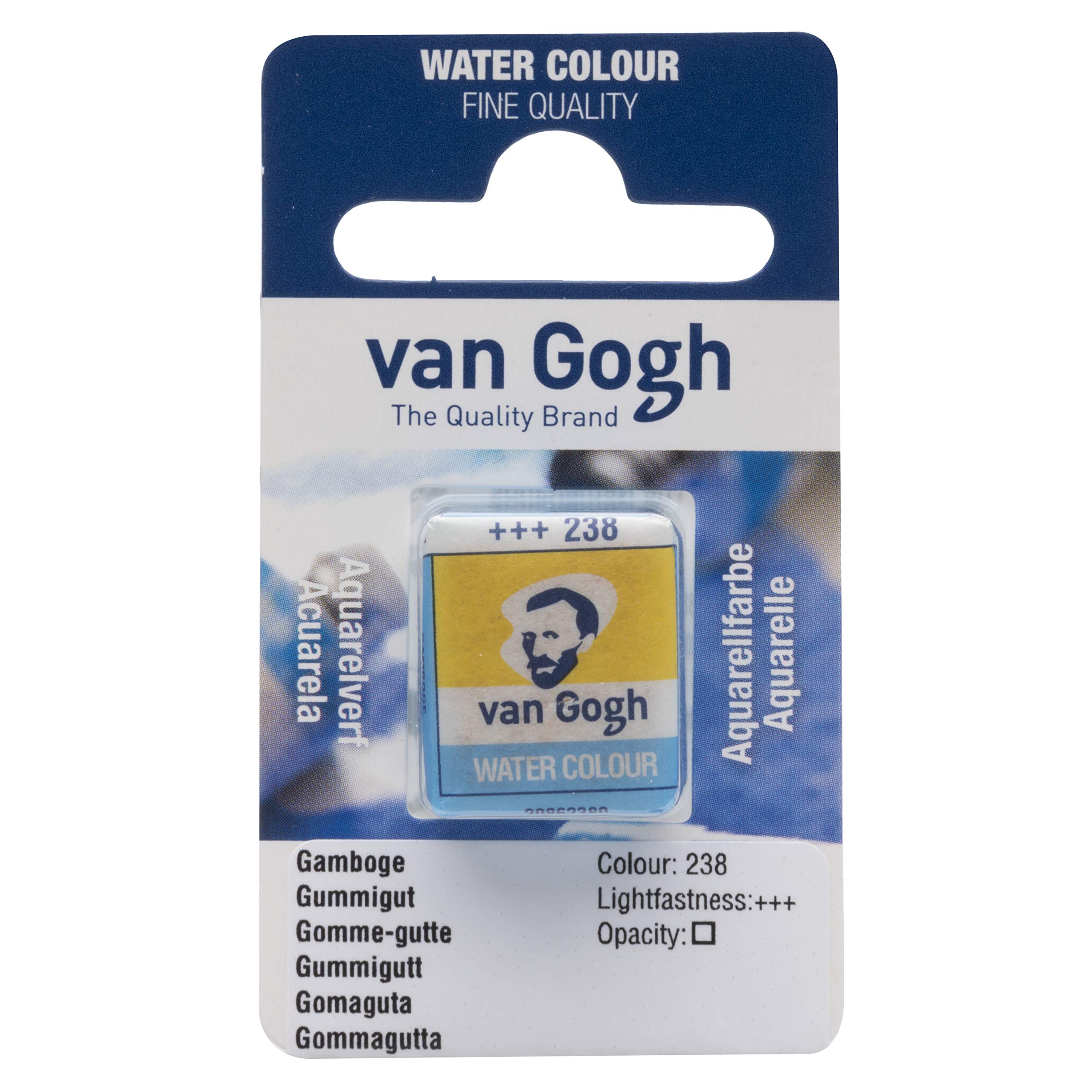Van Gogh Watercolor Paint Half Pan - Gamboge 238 Professional Artist Grade | Perfect for Plein Air Painting, Sketching & Art Classes