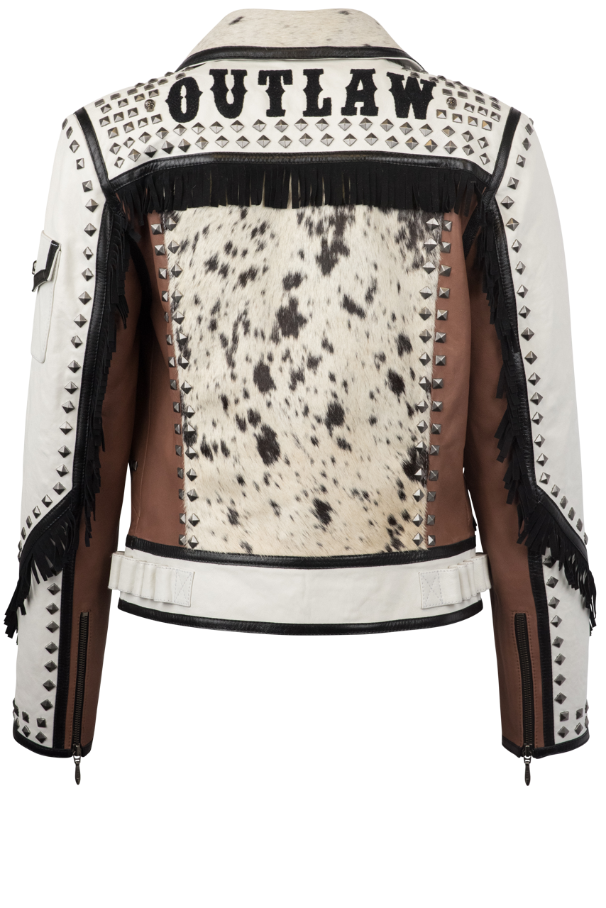 Double D Ranch Biker Jacket for Women - Genuine Leather Motorcycle Jacket with Zipper Pockets | Perfect for Riding, Casual Wear & Outdoor Adventures