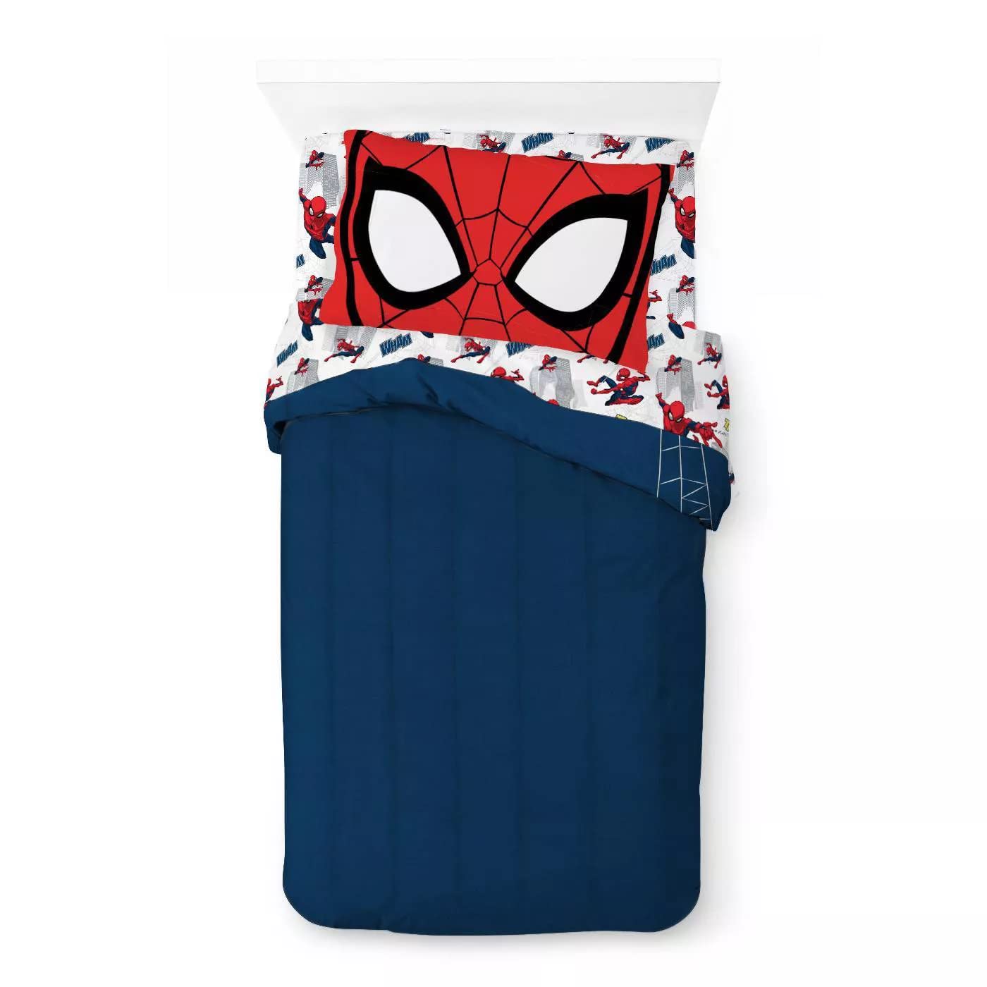 Spider-Man Web Slinger Full Size Reversible Comforter - Superhero Bedding for Kids & Adults - Perfect for Marvel Themed Bedrooms & Gift Giving