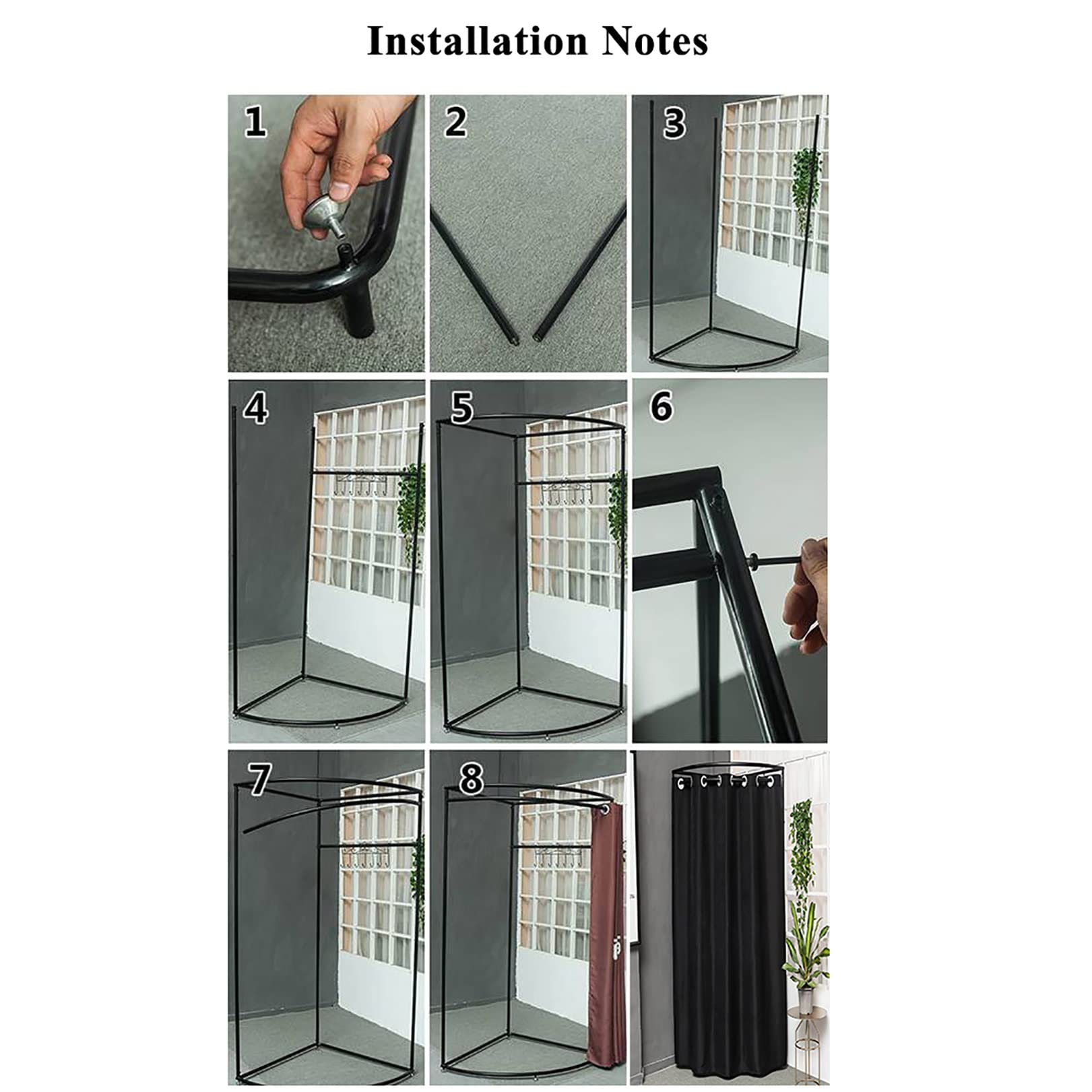 Portable Fitting Room for Clothing Store - Privacy Changing Room with Metal Frame, Shading Curtain, Hanging Rod & Hook | Ideal for Malls, Offices & Home Use | Dressing Room Divider for Secure Try-Ons