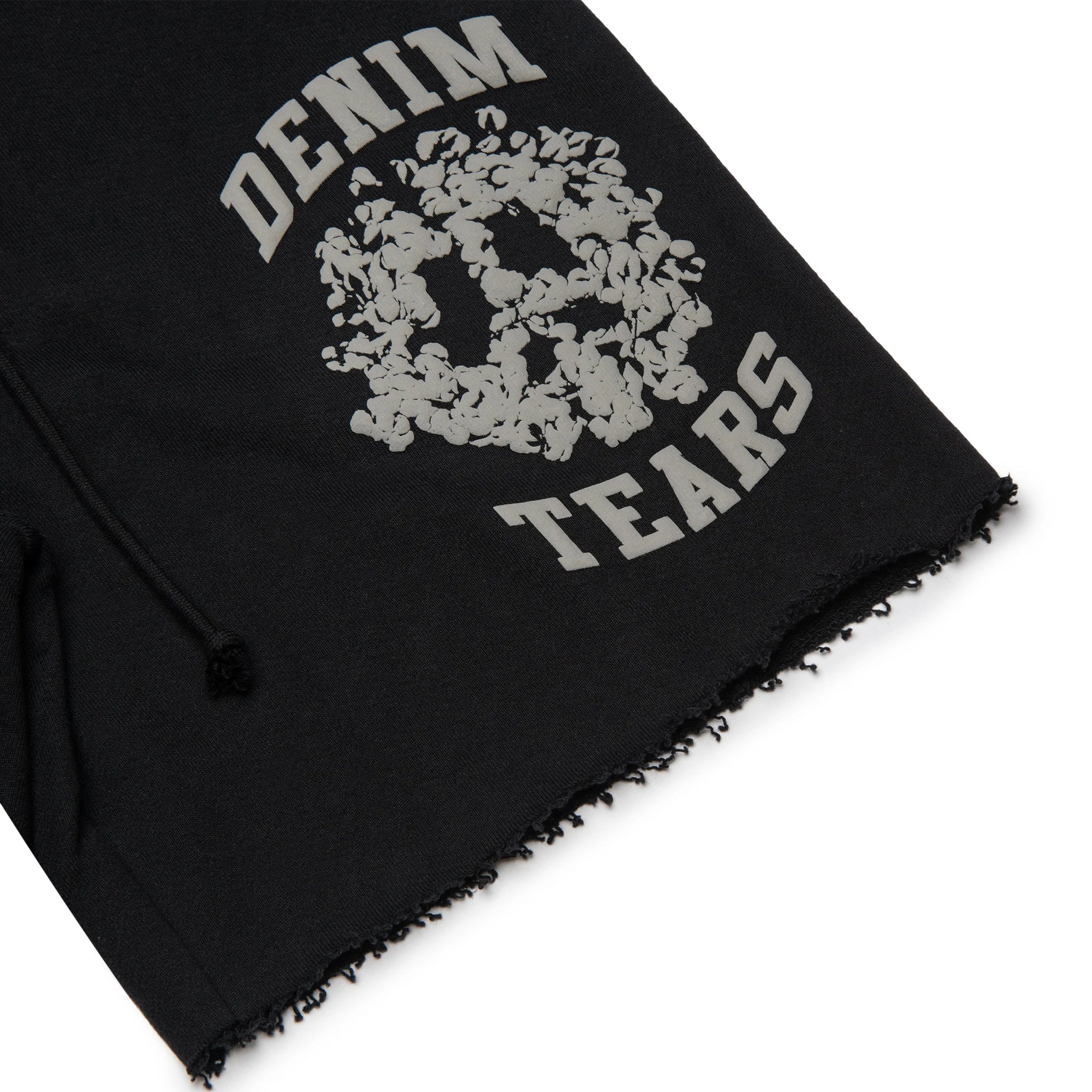 Denim Tears Denim University Black Sweat Shorts for Men - Comfortable Cotton Casual Shorts for Summer, Gym, and Streetwear Fashion