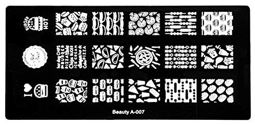 STORE99® 6x12cm Stainless Steel Nail Art Stamping Plates - Geometric Patterns, Monroe & Madonna Designs for Professional Manicure | DIY Nail Stamping Kit for Home Salon & Party Nail Art