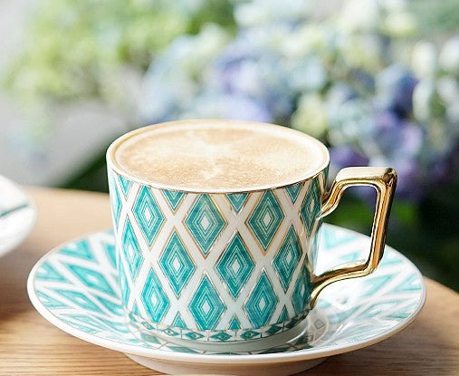 Premium British Afternoon Tea Set - Elegant Ceramic Coffee Cups & Saucers, Creative Bone China Porcelain for English Tea Time | Perfect for High Tea Parties, Bridal Showers & Gift Giving
