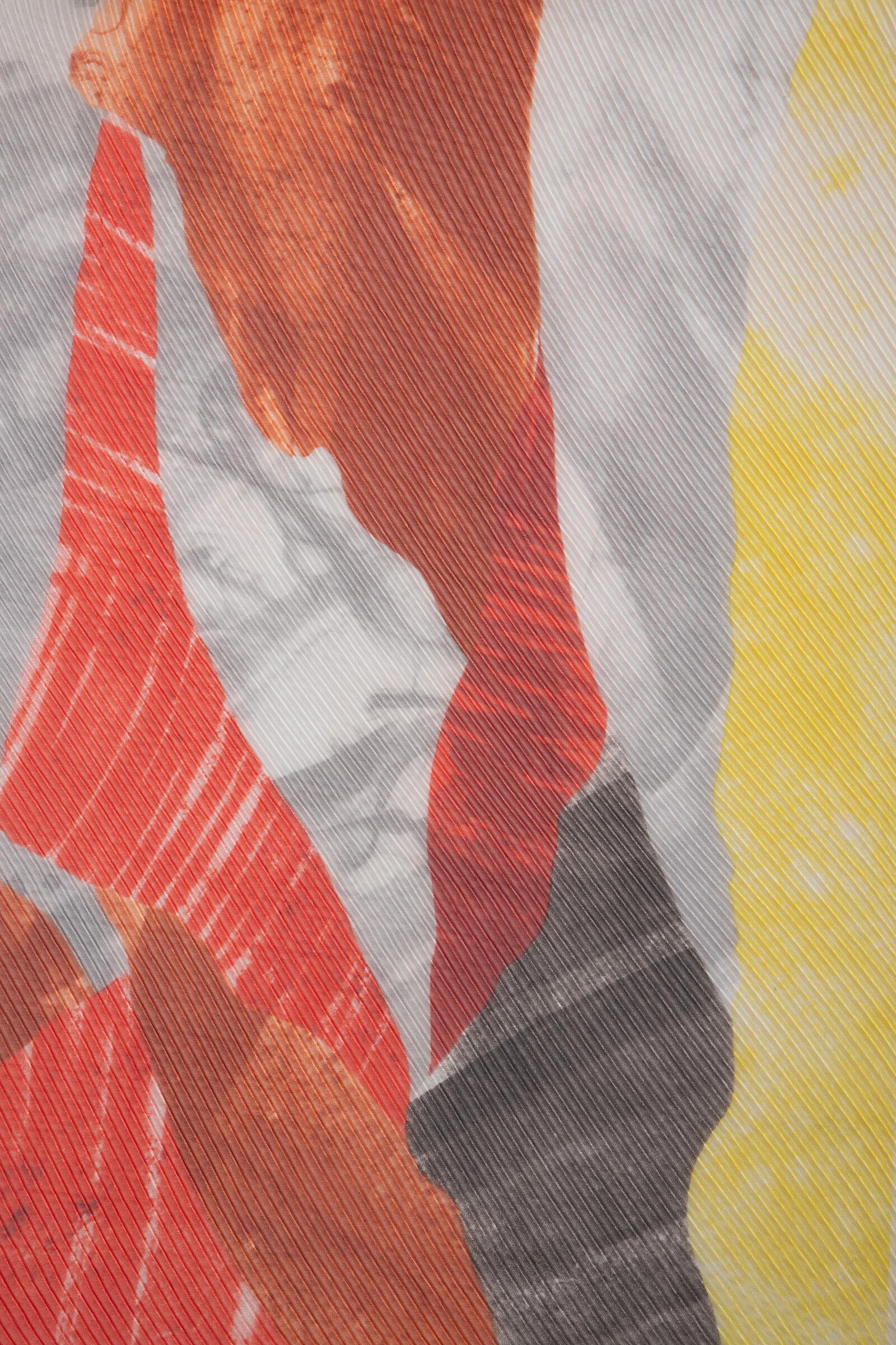 Stylish Abstract Shapes Pleated Scarf - Fashionable Womens Accessory for Fall & Winter Outfits, Office Wear & Special Occasions