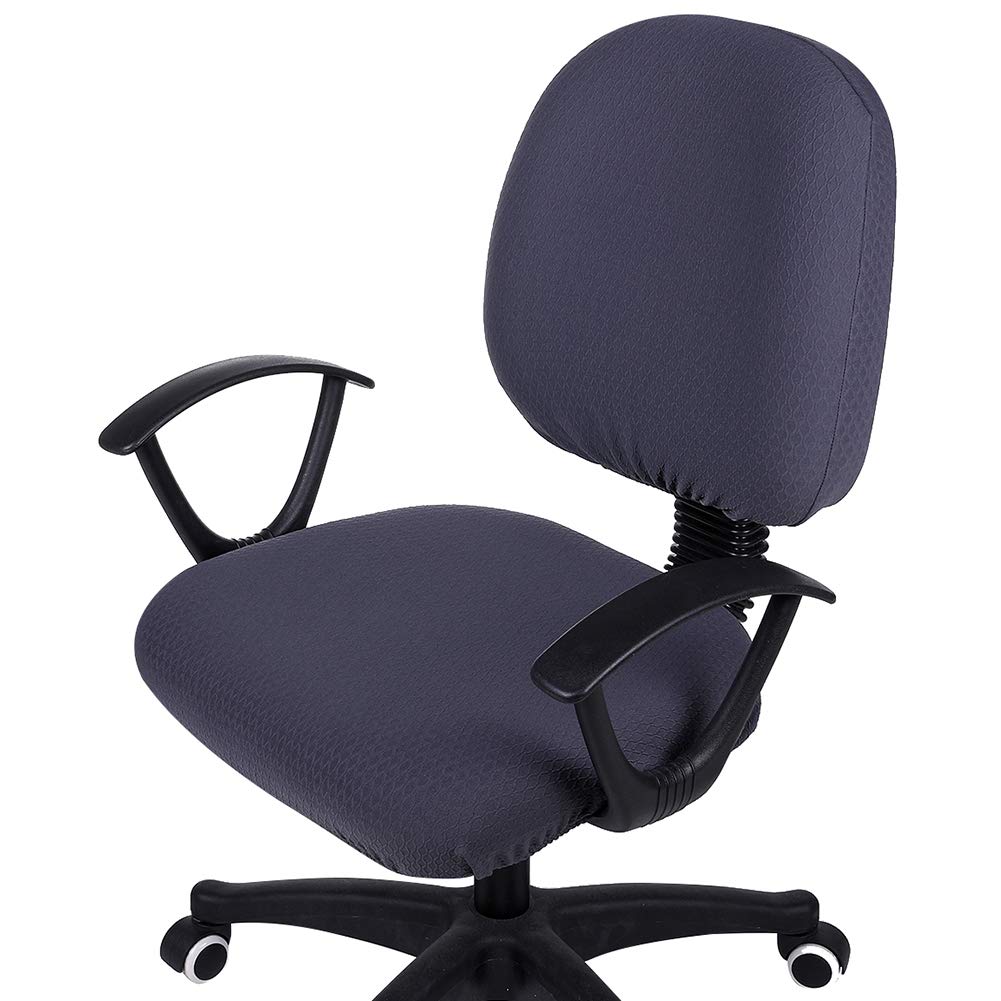 Stretchy Jacquard Office Chair Cover - Washable & Universal for Desks - Dark Grey for Home & Office Use