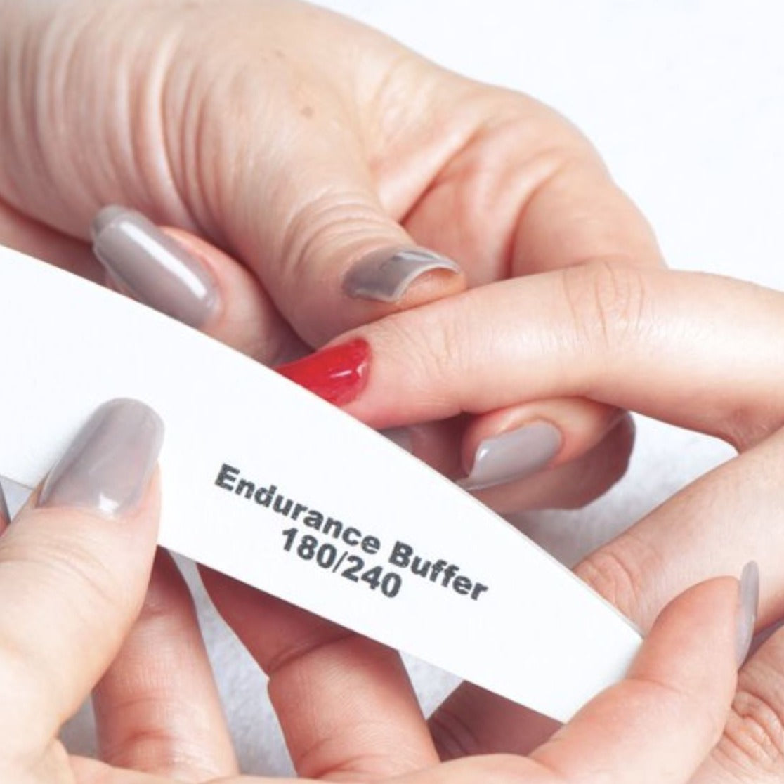 Premium 180/240 Grit Nail File Buffer - Dual Grit Endurance Nail File for Strong, Smooth Nails - Perfect for Home Manicures & Professional Salon Use