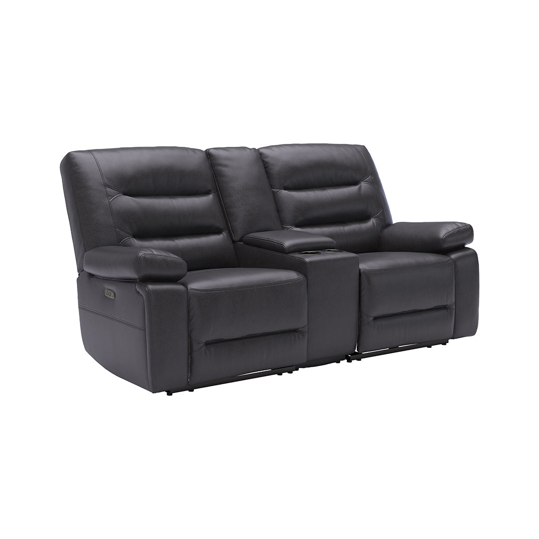 Premium Power Reclining Loveseat with USB Console - Modern Comfort for Living Room, Home Theater & Small Spaces (Brown Faux Leather)
