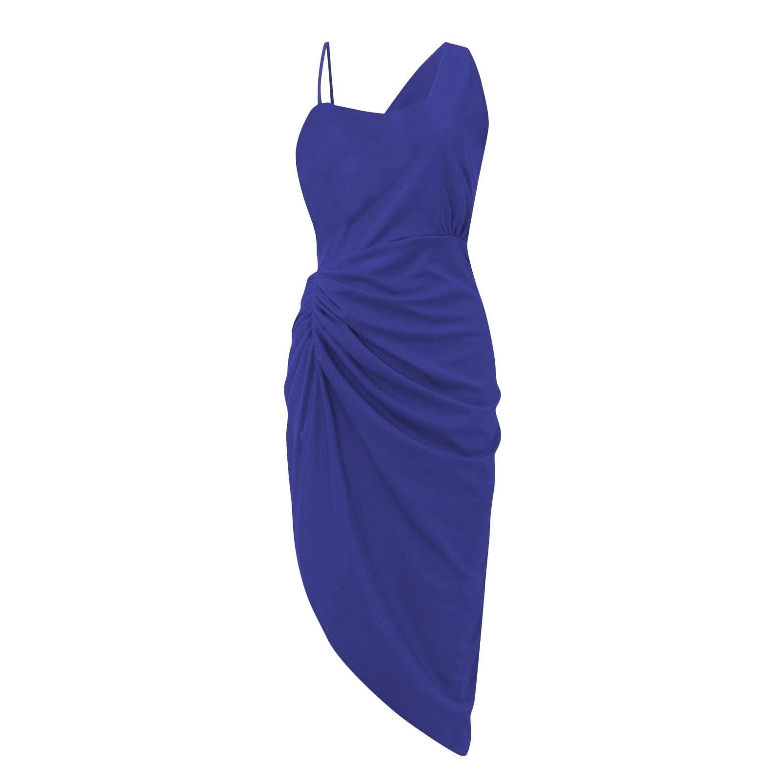 KUIOLYPOER Women's Sexy Sequin One Shoulder Cocktail Dress - Elegant Smocked Solid Color Maxi Dress with High Slit for Summer Weddings, Parties & Special Occasions