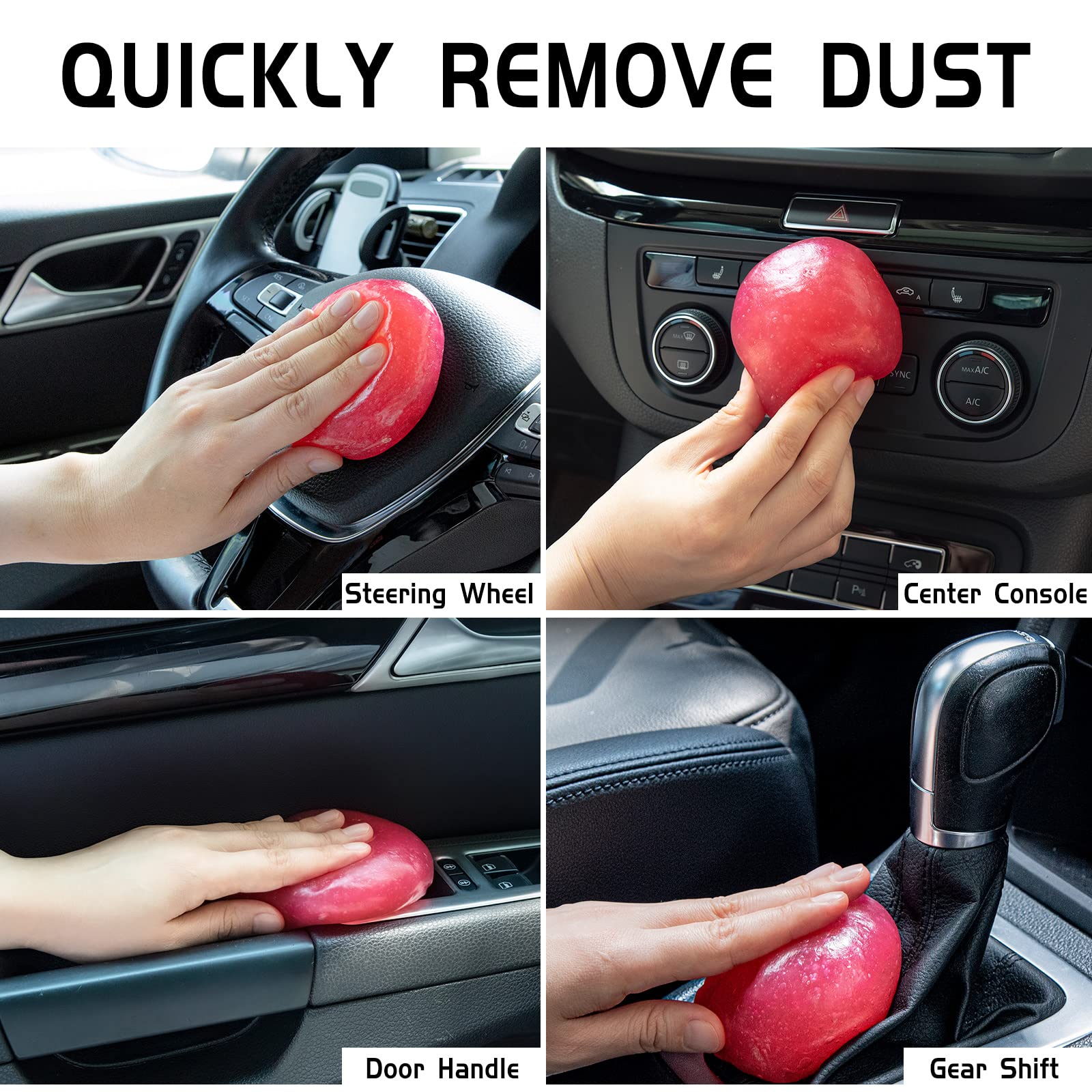 TICARVE 2-Pack Car Cleaning Gel Putty (320g/11.2oz) - Auto Interior Detailing Tool, Keyboard Cleaner & Dust Remover for Cars, Electronics, Home - Rose Scented