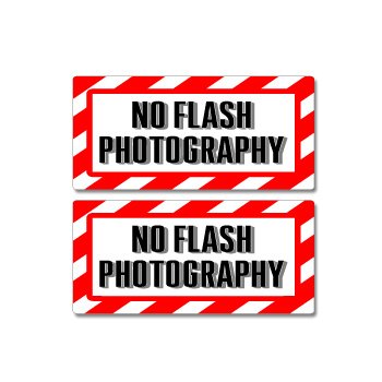 No Flash Photography Sign - Set of 2 Warning Stickers for Business Windows & Doors - Durable Alert Decals for Retail Stores, Museums & Event Venues