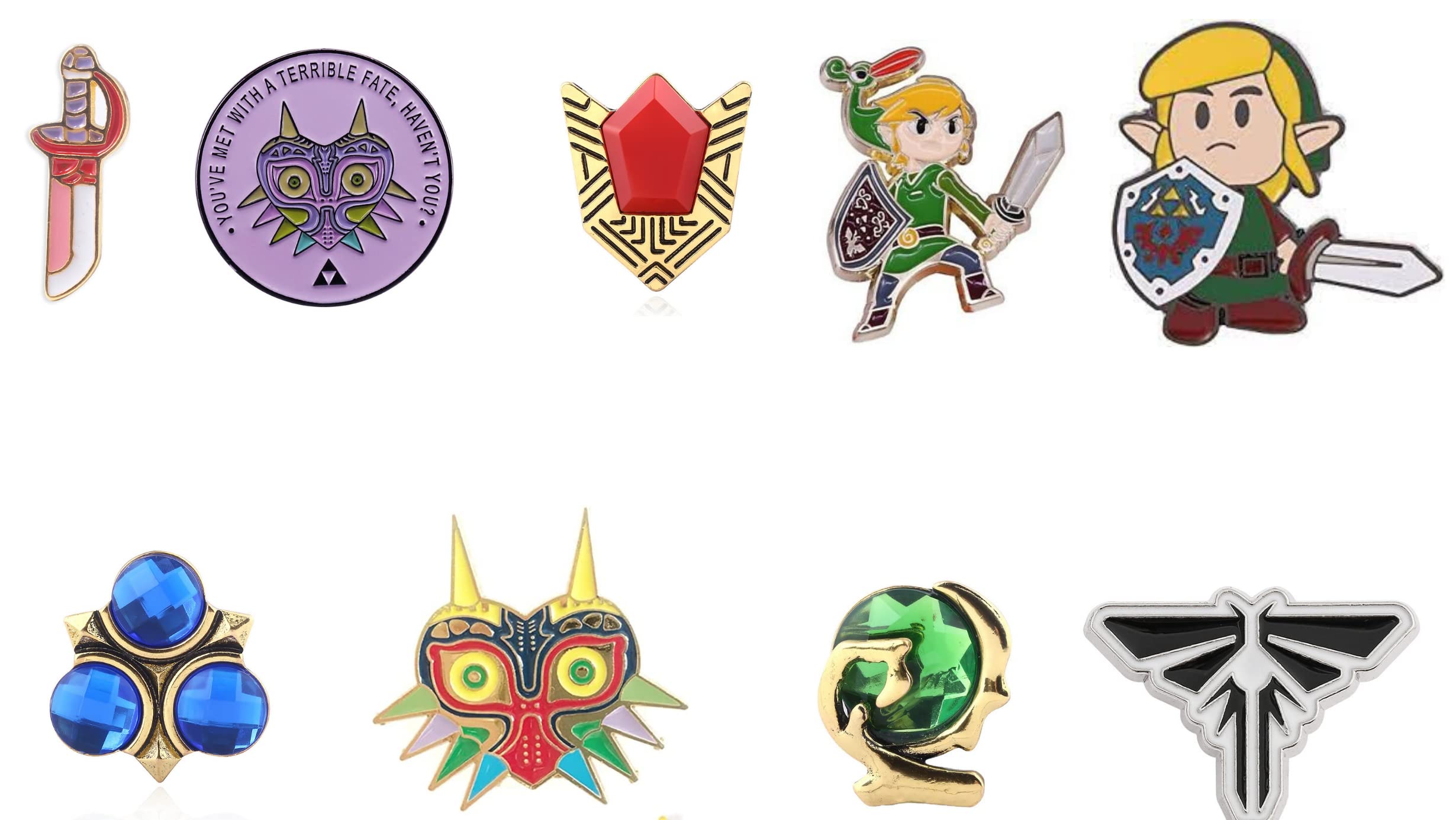 The Legend of Zelda Enamel Pins Set - Collectible Twilight Princess Merchandise for Backpacks, Jackets & Bags | Perfect for Cosplay, Gaming Conventions & Zelda Fans