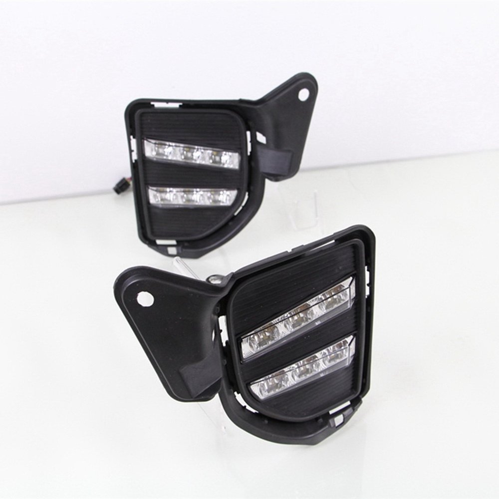 6000K LED Daytime Running Lights with Yellow Turn Signal - Compatible for Toyota Hiace 2014-2018 | Durable Front Bumper DRL for Enhanced Visibility & Safety During Day/Night Driving