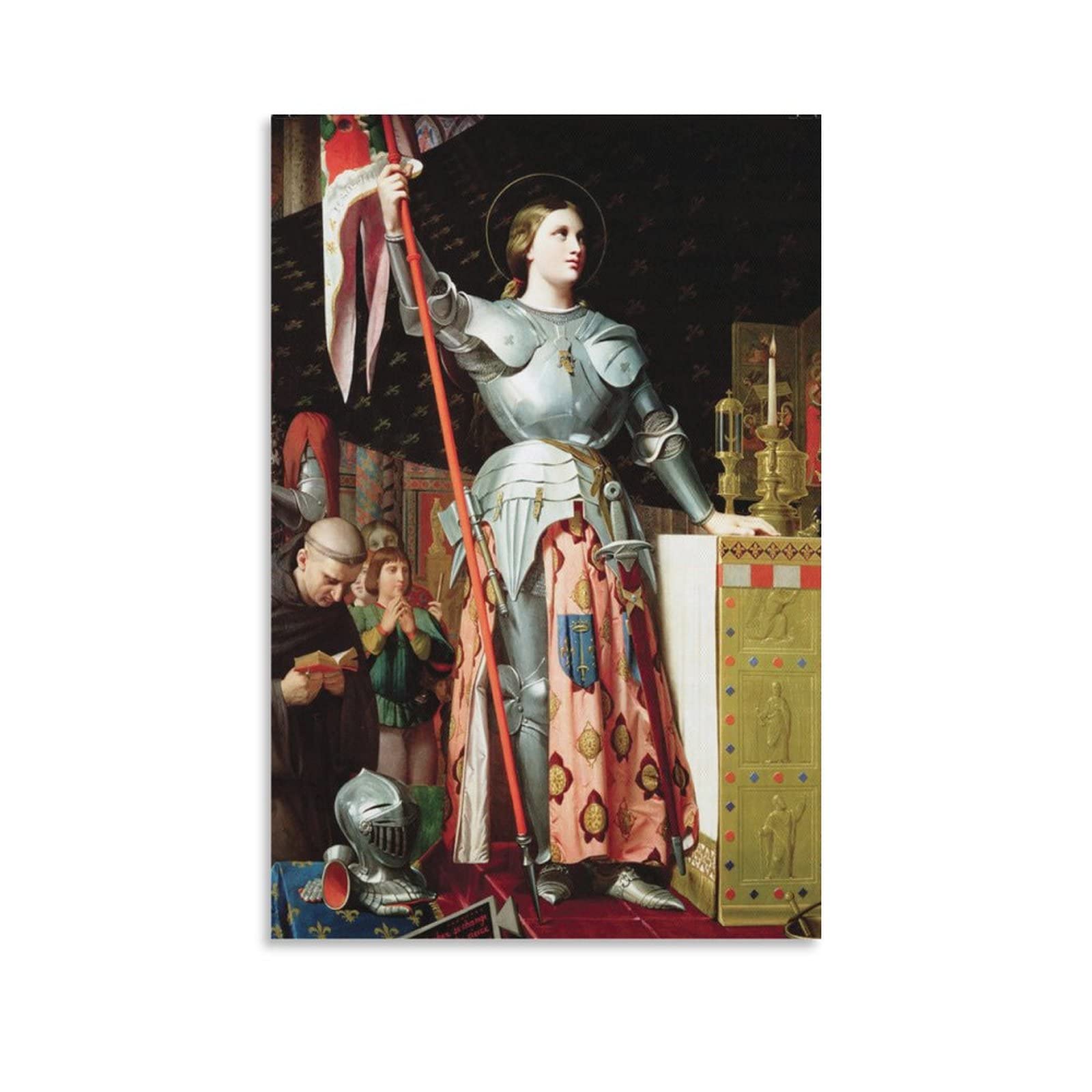 Vintage Joan of Arc Coronation Oil Painting Canvas Print - 20x30cm Unframed Wall Art for Living Room & Bedroom Decor | Historical Home Decoration & Medieval Theme Gifts