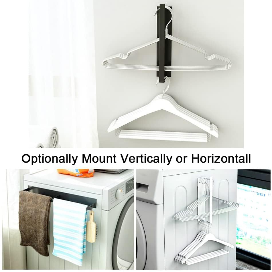 Magnetic Hanger Organizer - Space Saving Hanger Storage Rack for Washing Machine & Closet, Heavy Duty Laundry Hanger Stacker for Adults & Kids Clothes (Perfect for Small Spaces, Laundry Rooms & Closet Organization)