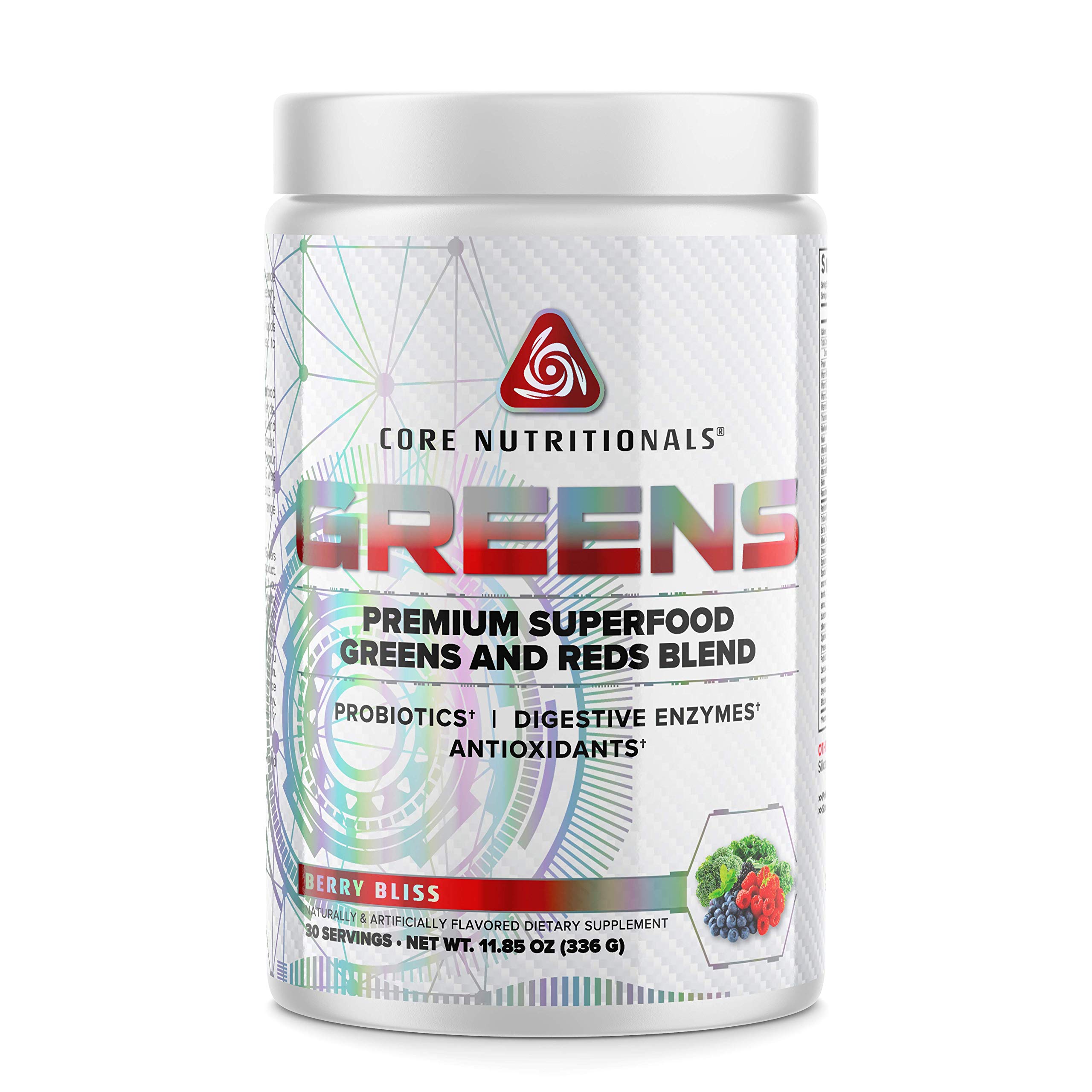 Core Nutritionals Greens Platinum Premium Superfood Greens and Reds Blend - Berry Flavor | 30 Servings with 5 Billion CFU Probiotics | Supports Digestion, Gut Health & Immunity | Perfect for Daily Wellness Routine, Post-Workout Recovery & Busy Lifestyles