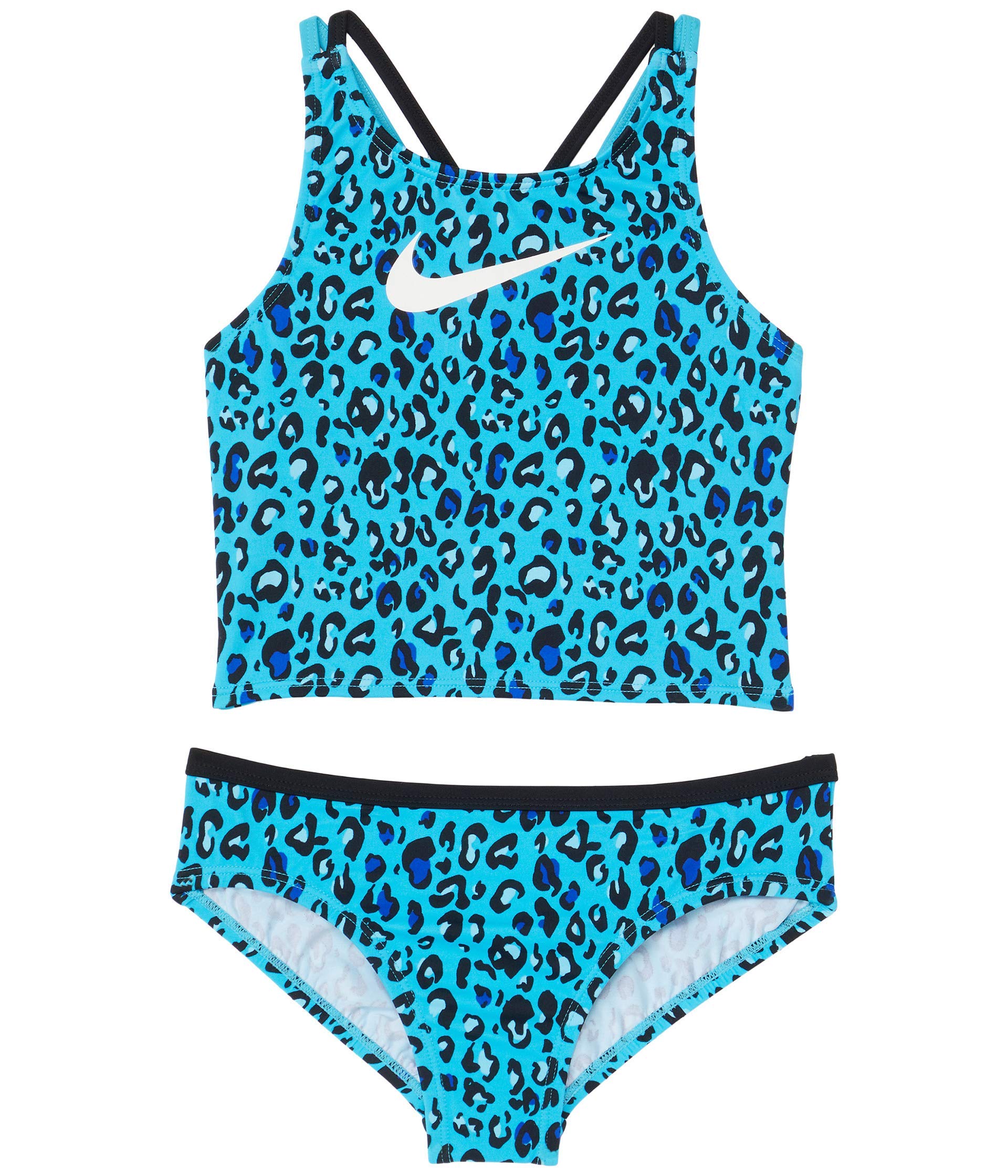 Nike Girl's Cheetah Print Spiderback Midkini Swimsuit for Little & Big Kids - Perfect for Pool Parties, Beach Vacations & Summer Water Activities